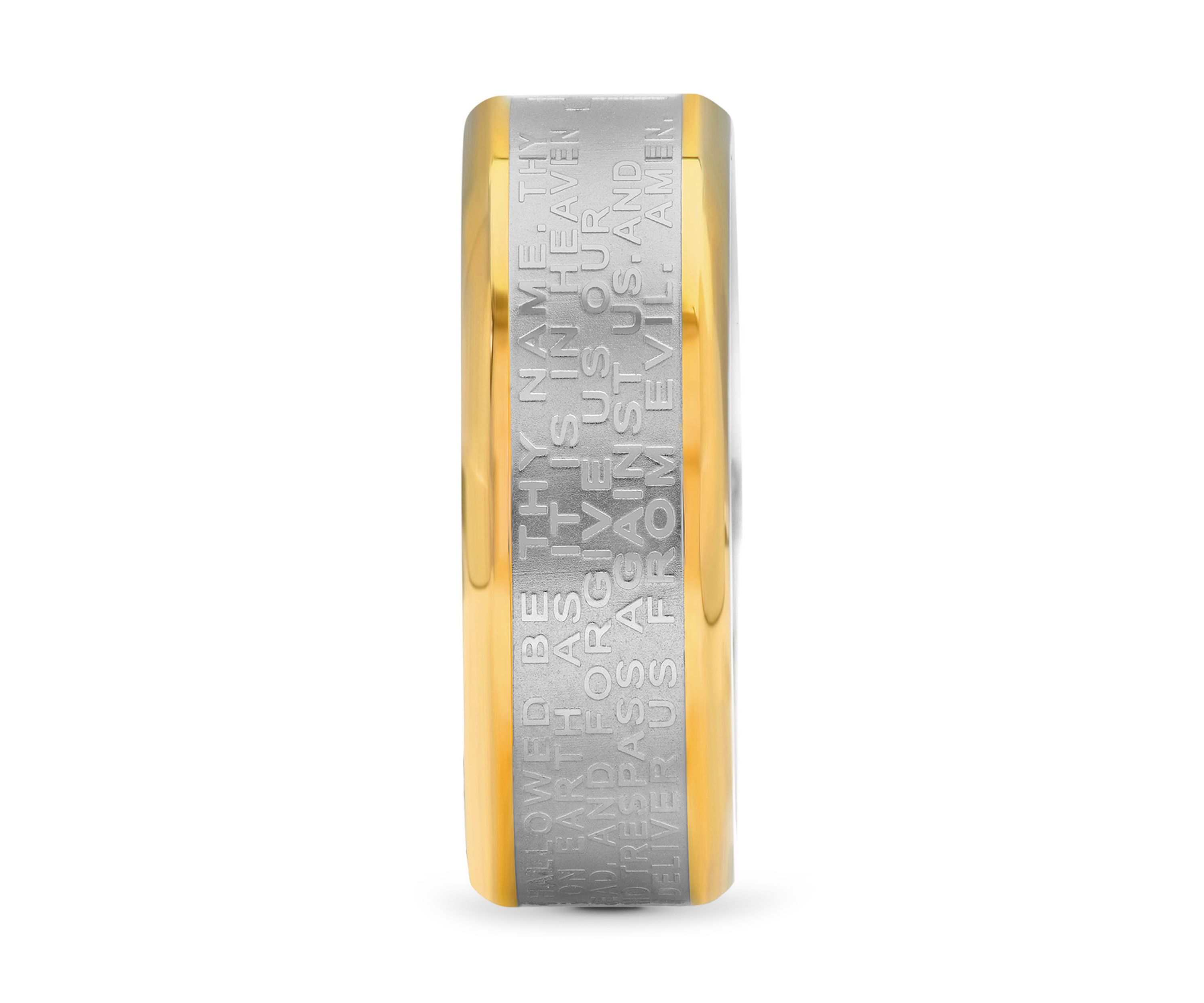 The Lords Prayer Religious Band in Two-Tone Stainless Steel