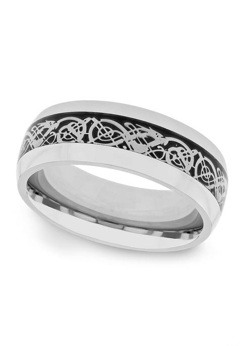 Ornate Filigree Band in Stainless Steel