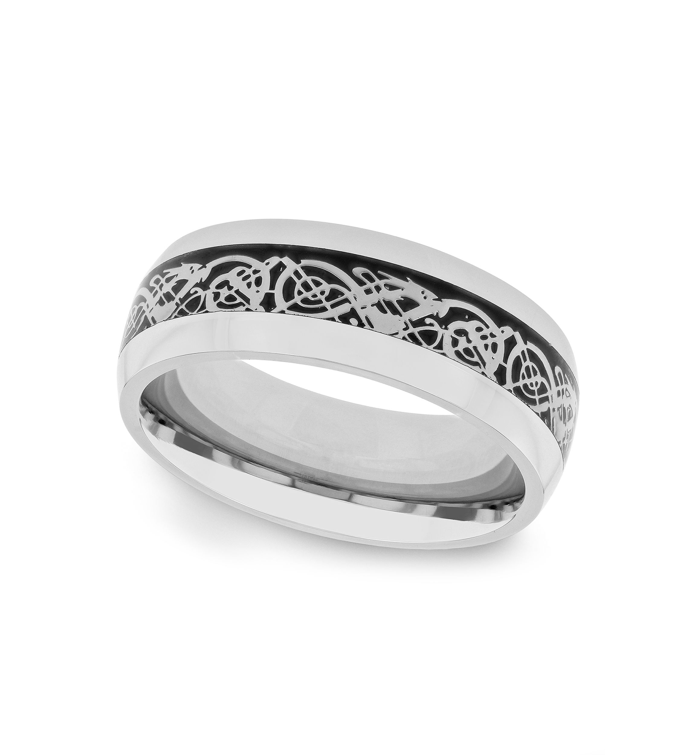 Ornate Filigree Band in Stainless Steel