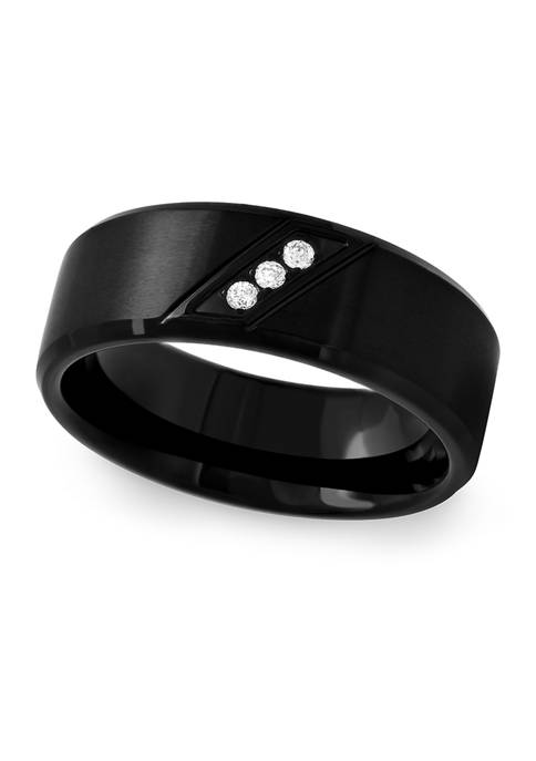 1/10 ct. t.w. Diamond Band in Black Stainless Steel