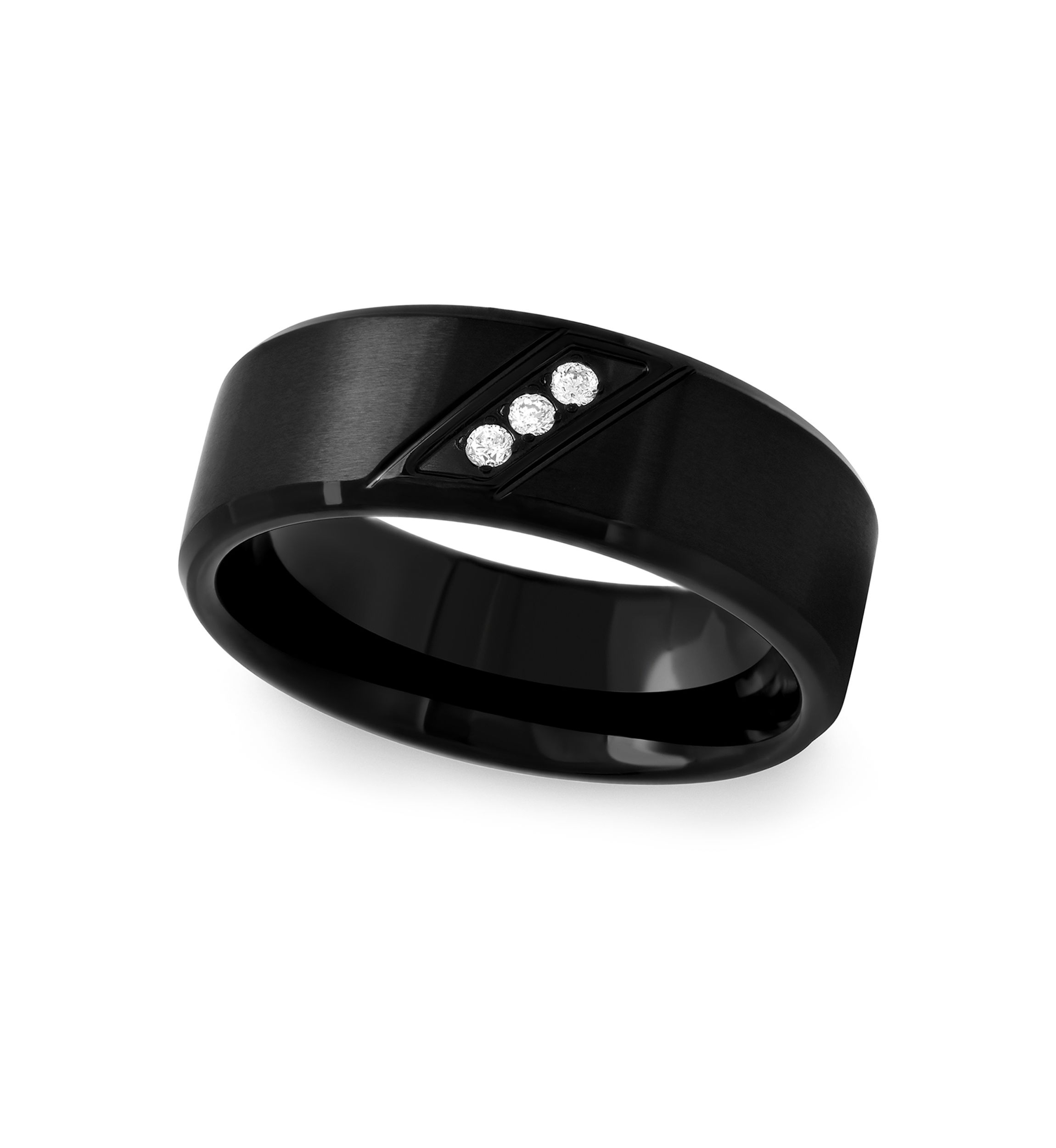 1/10 ct. t.w. Diamond Band in Black Stainless Steel