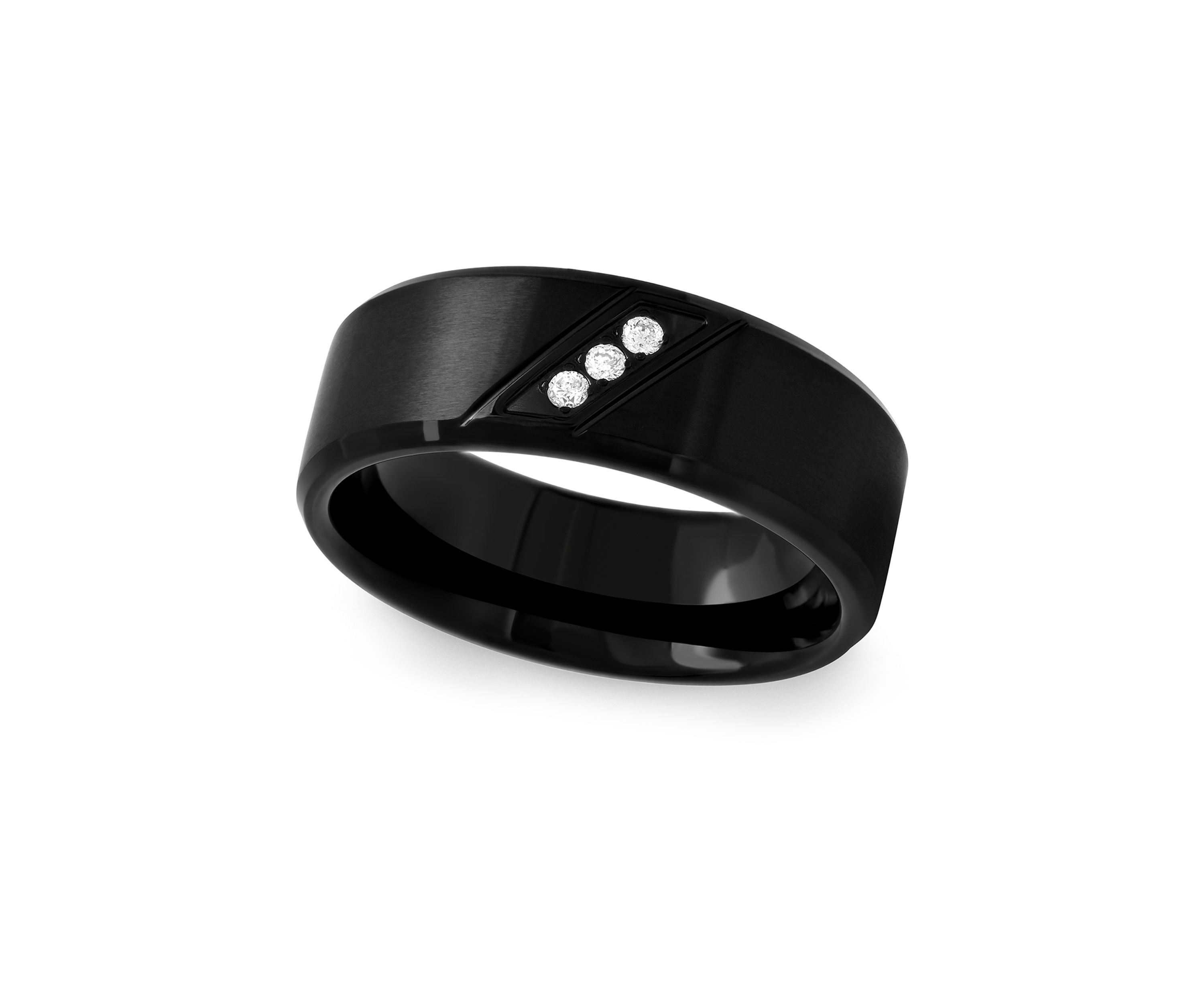 1/10 ct. t.w. Diamond Band in Black Stainless Steel