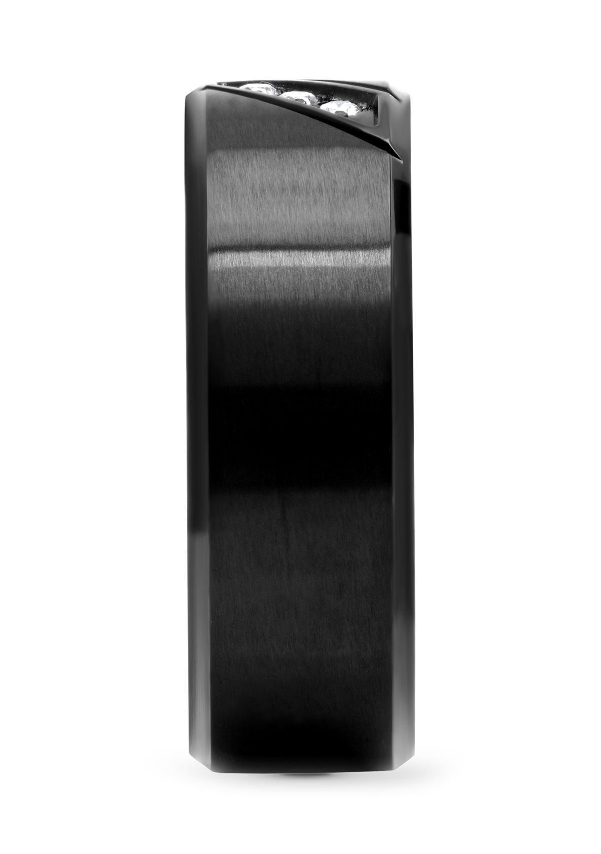 1/10 ct. t.w. Diamond Band in Black Stainless Steel