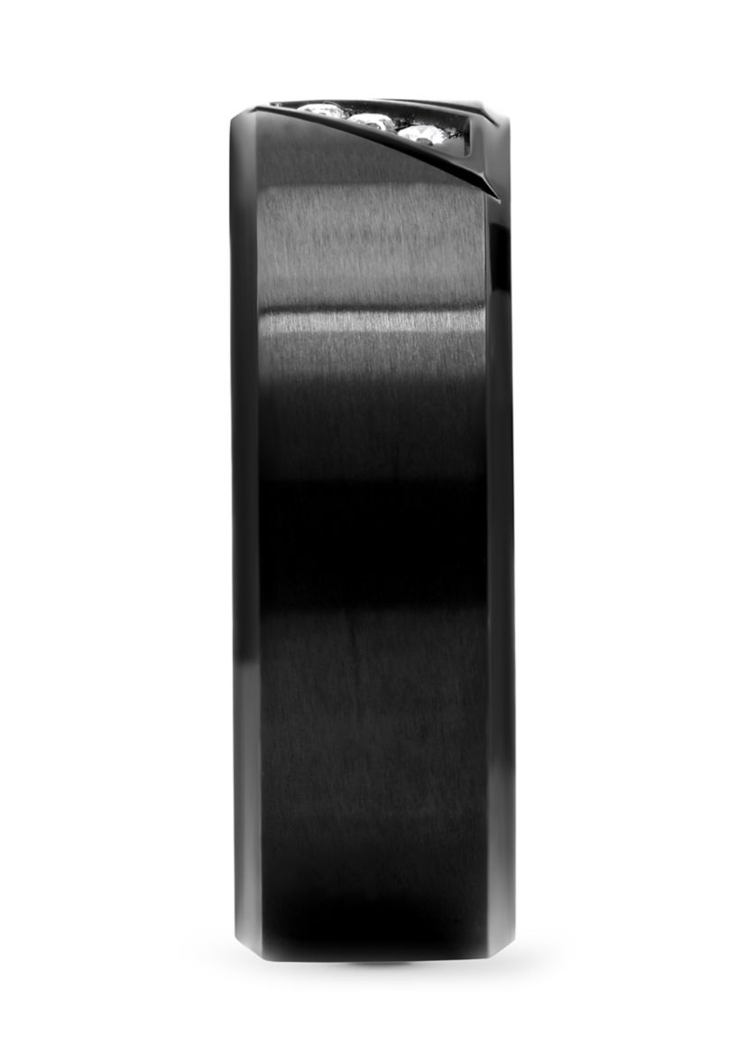 1/10 ct. t.w. Diamond Band in Black Stainless Steel