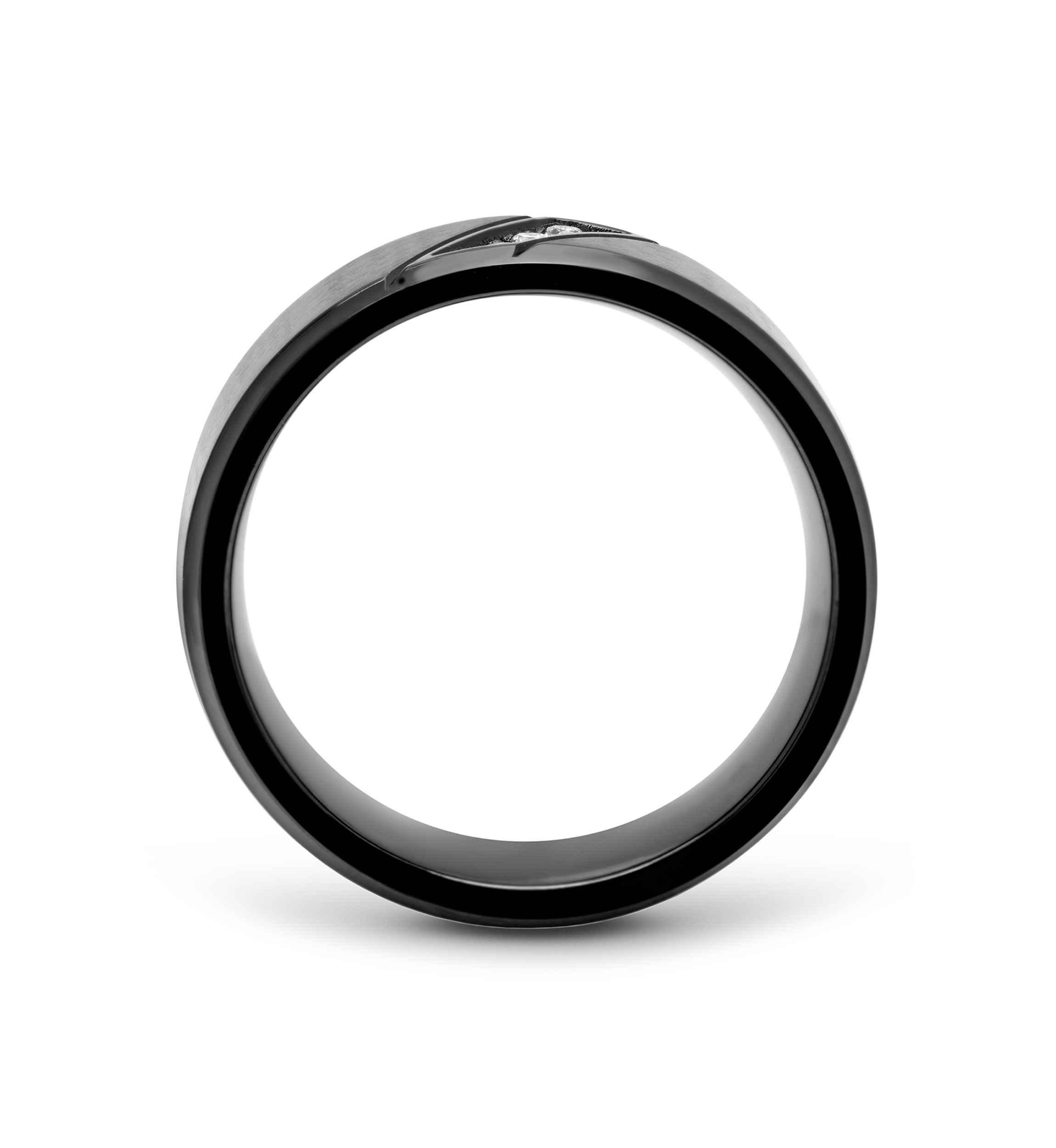 1/10 ct. t.w. Diamond Band in Black Stainless Steel