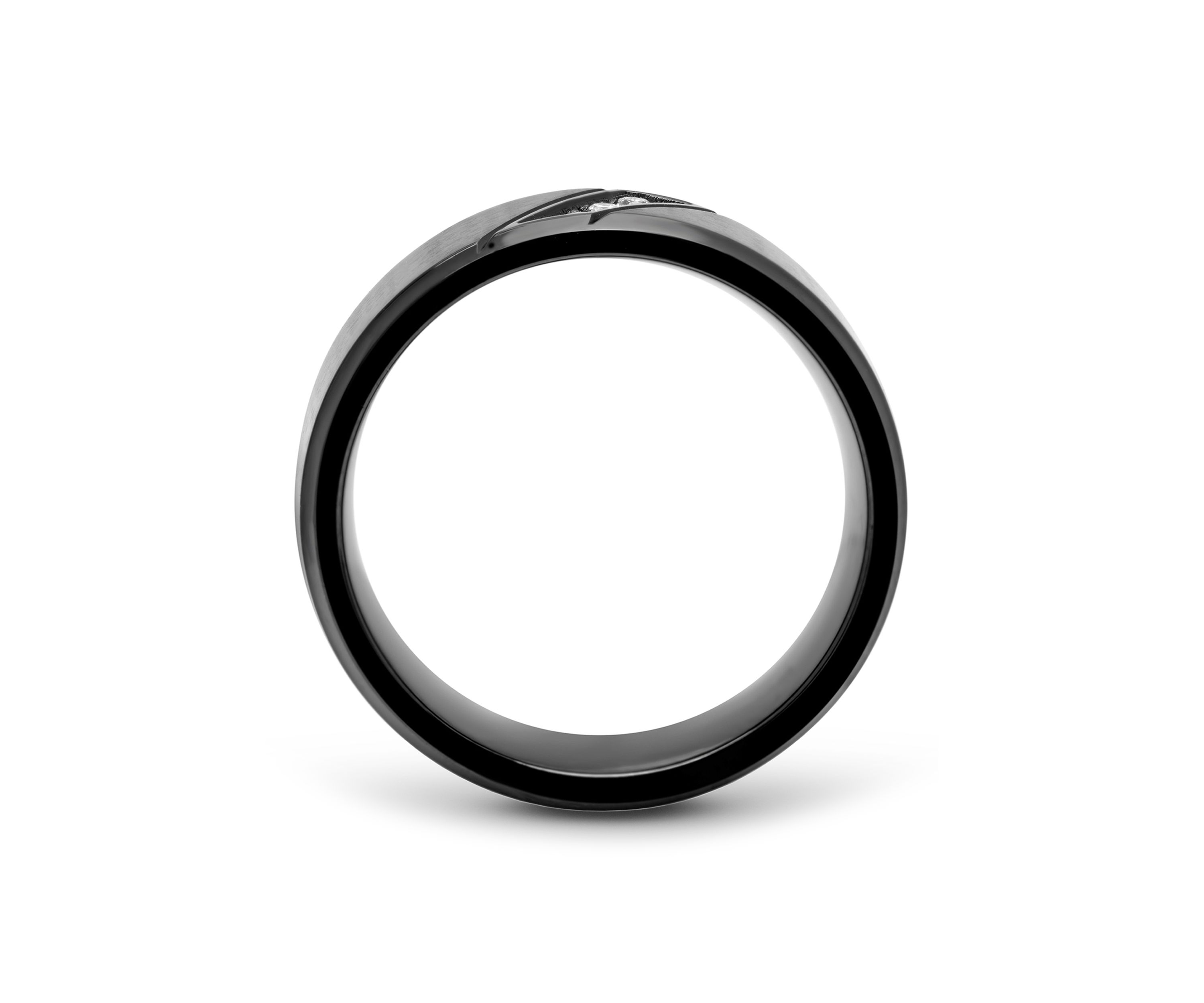 1/10 ct. t.w. Diamond Band in Black Stainless Steel