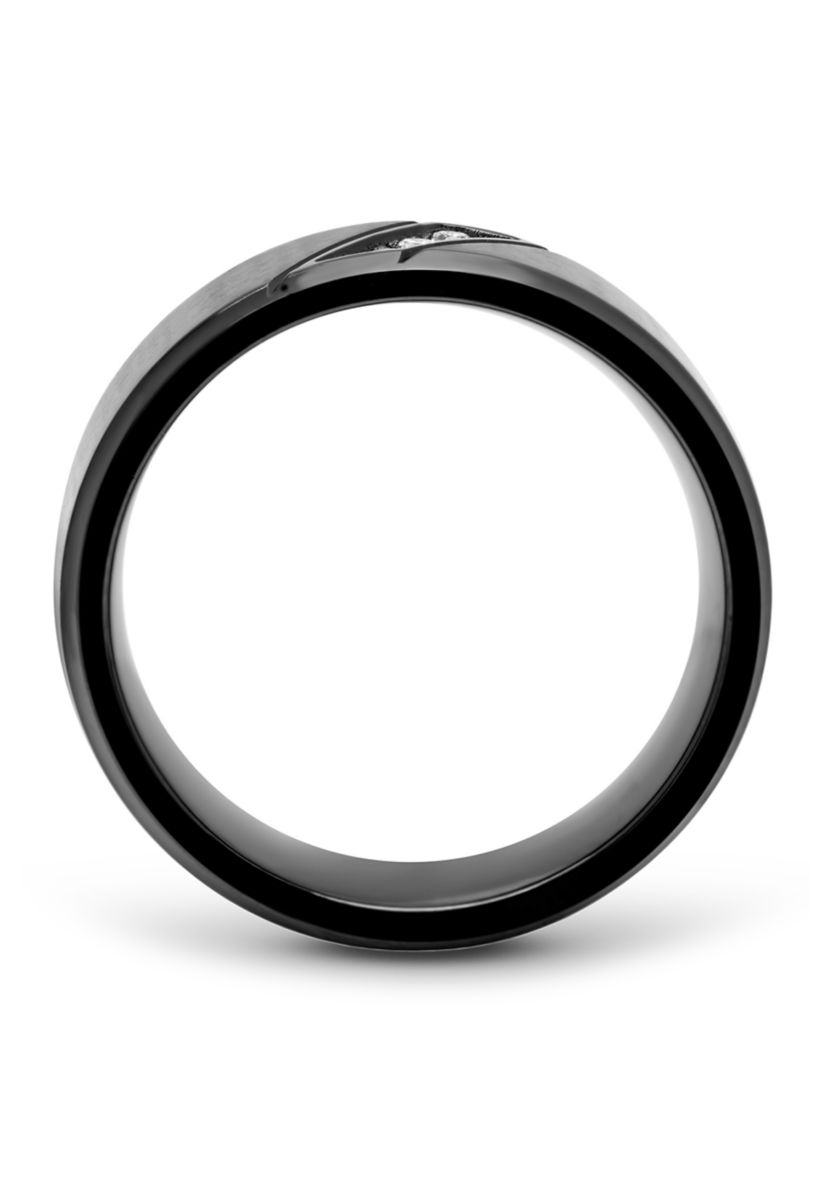 1/10 ct. t.w. Diamond Band in Black Stainless Steel