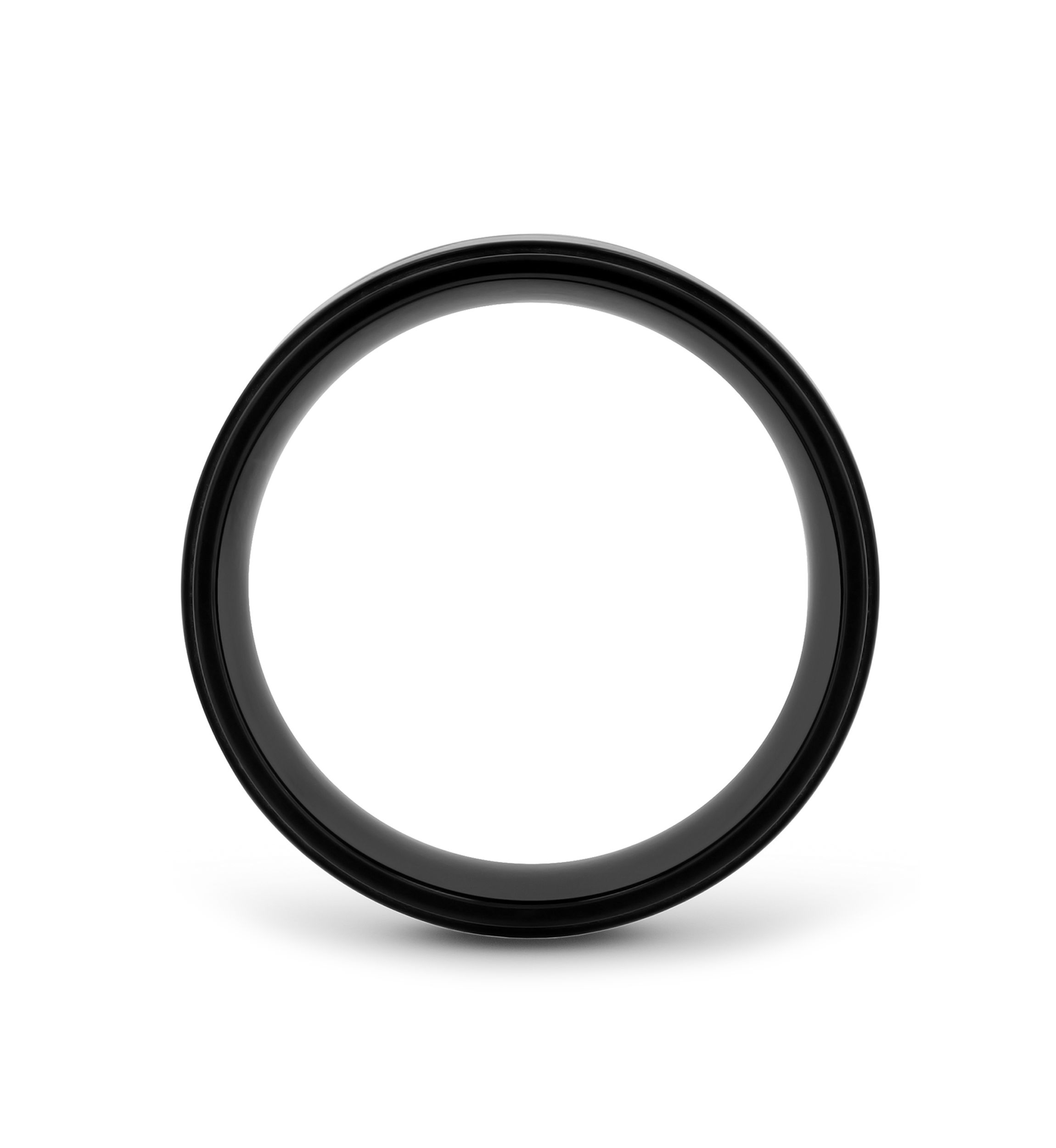 Black Weave Inlay Lightweight Beveled Band in Black Titanium