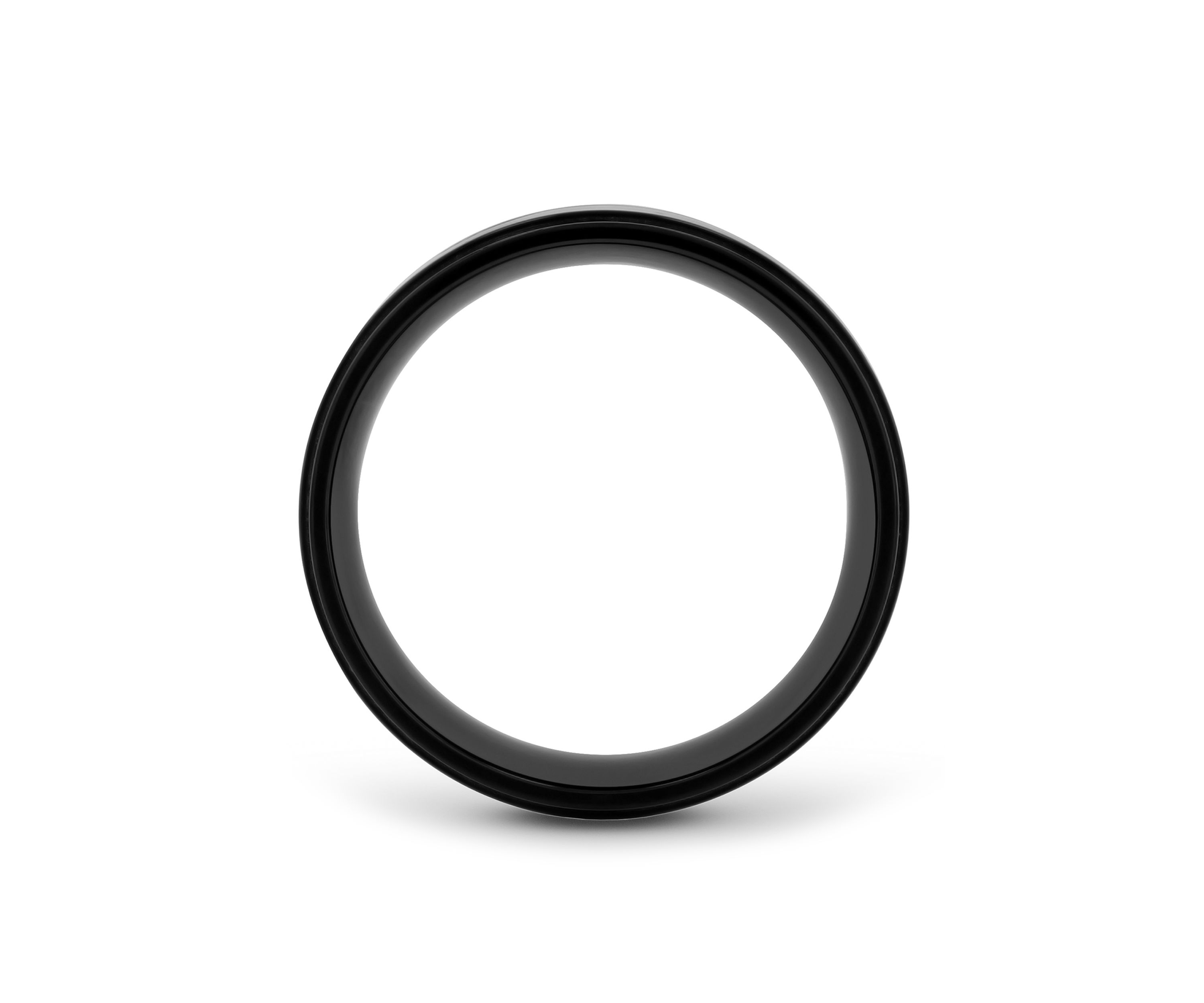 Black Weave Inlay Lightweight Beveled Band in Black Titanium