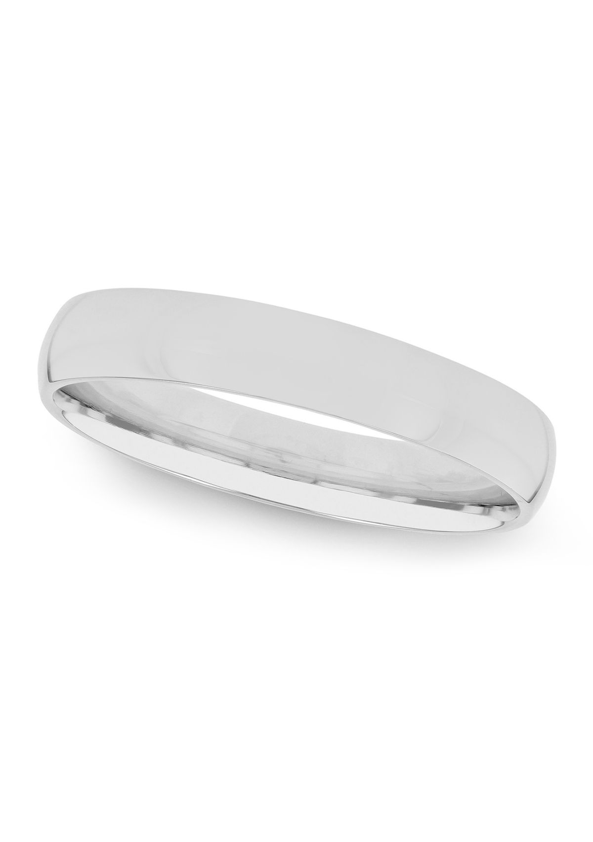 Plain Polished 4 Millimeter Wedding Band in .925 Sterling Silver