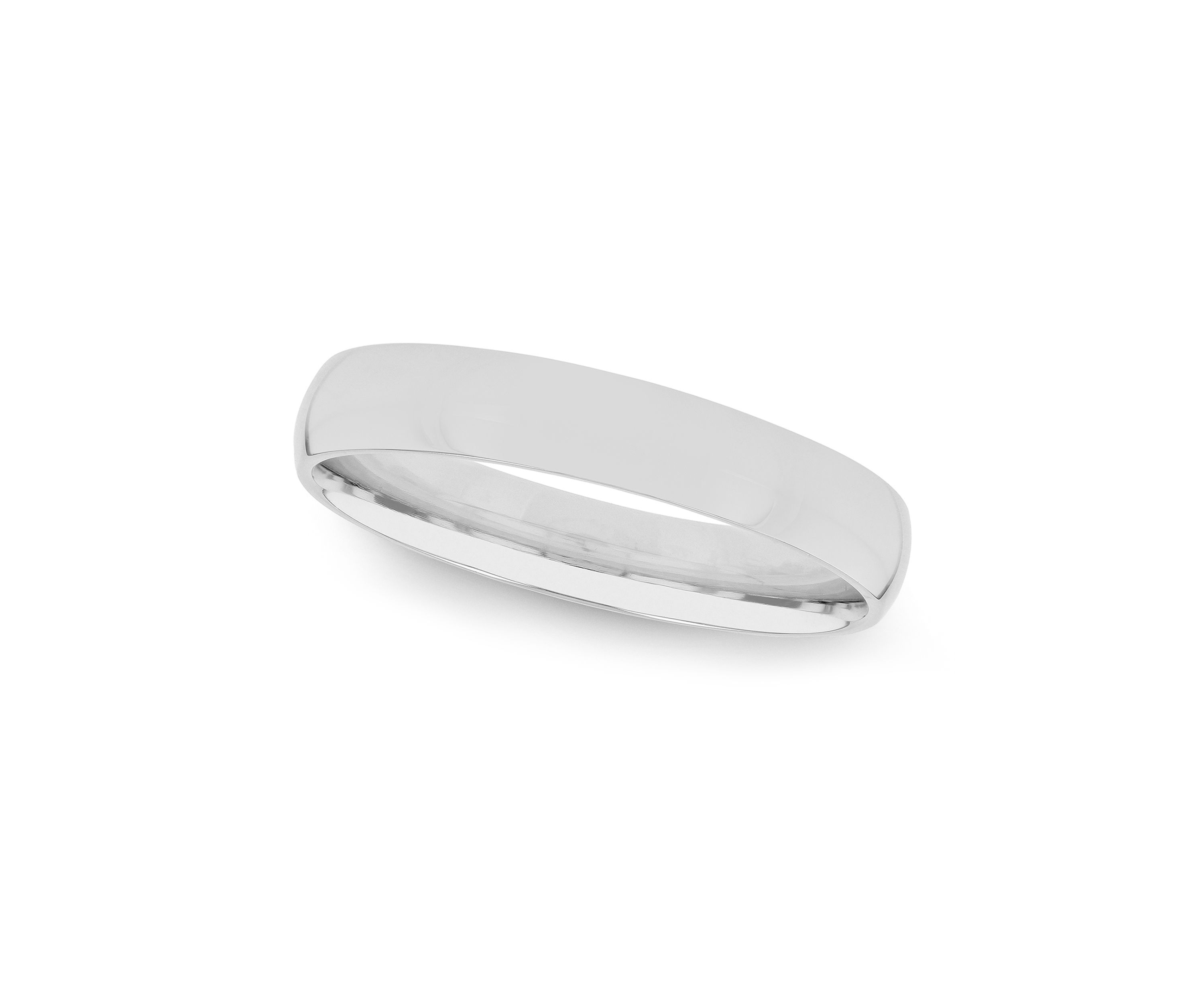 Plain Polished 4 Millimeter Wedding Band in .925 Sterling Silver