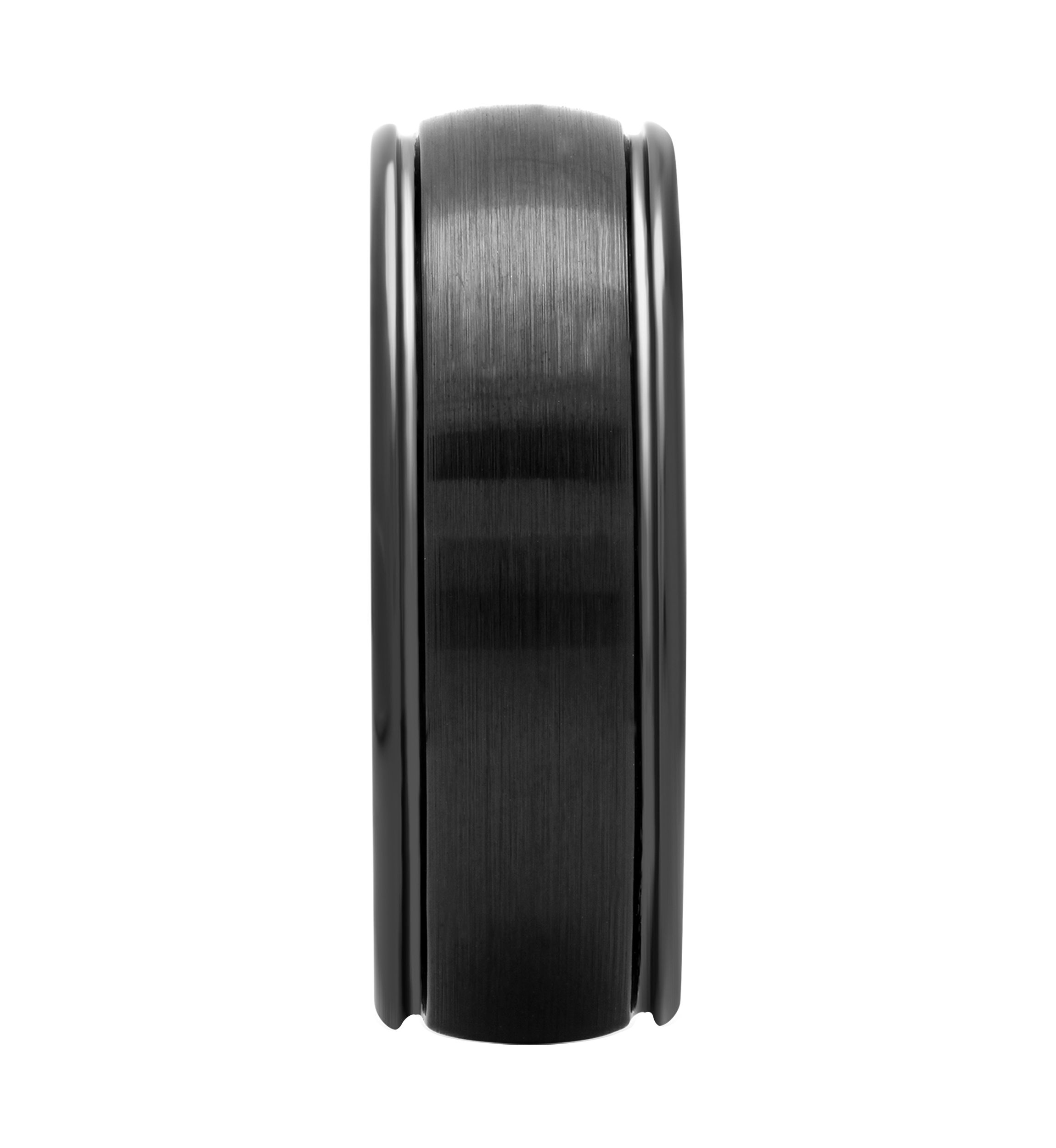 Domed Satin Finish Band in Black Cobalt