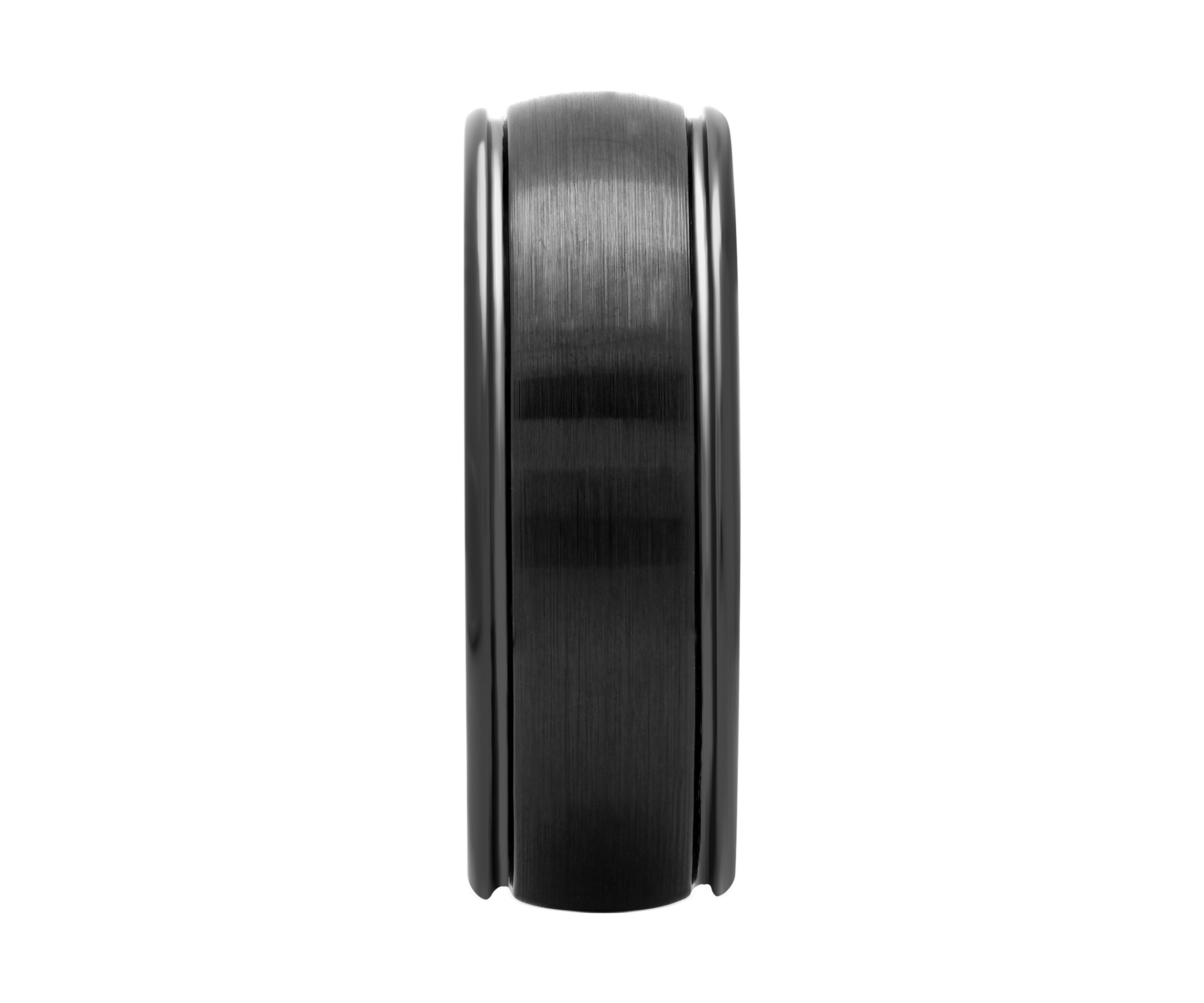 Domed Satin Finish Band in Black Cobalt