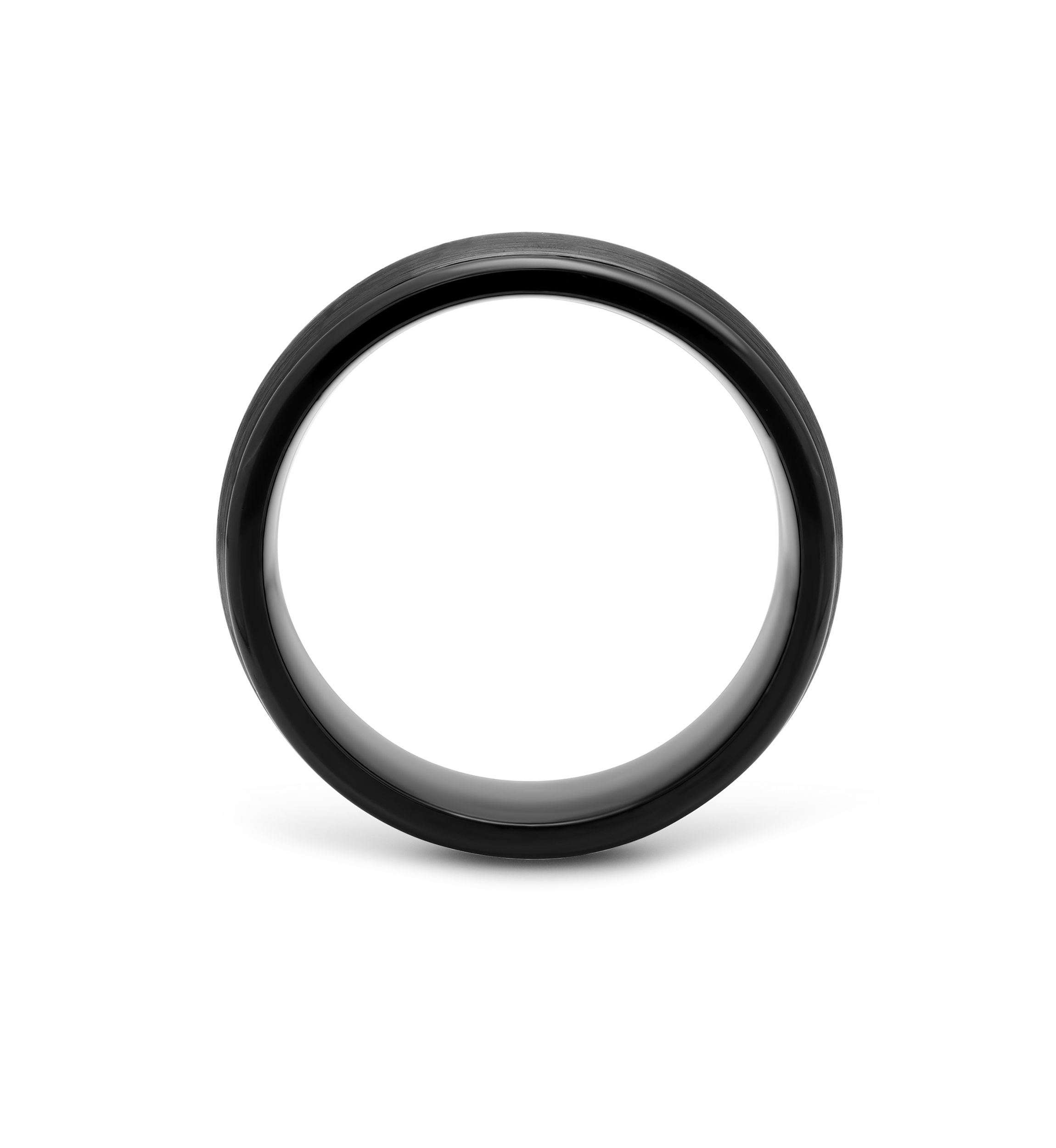 Domed Satin Finish Band in Black Cobalt