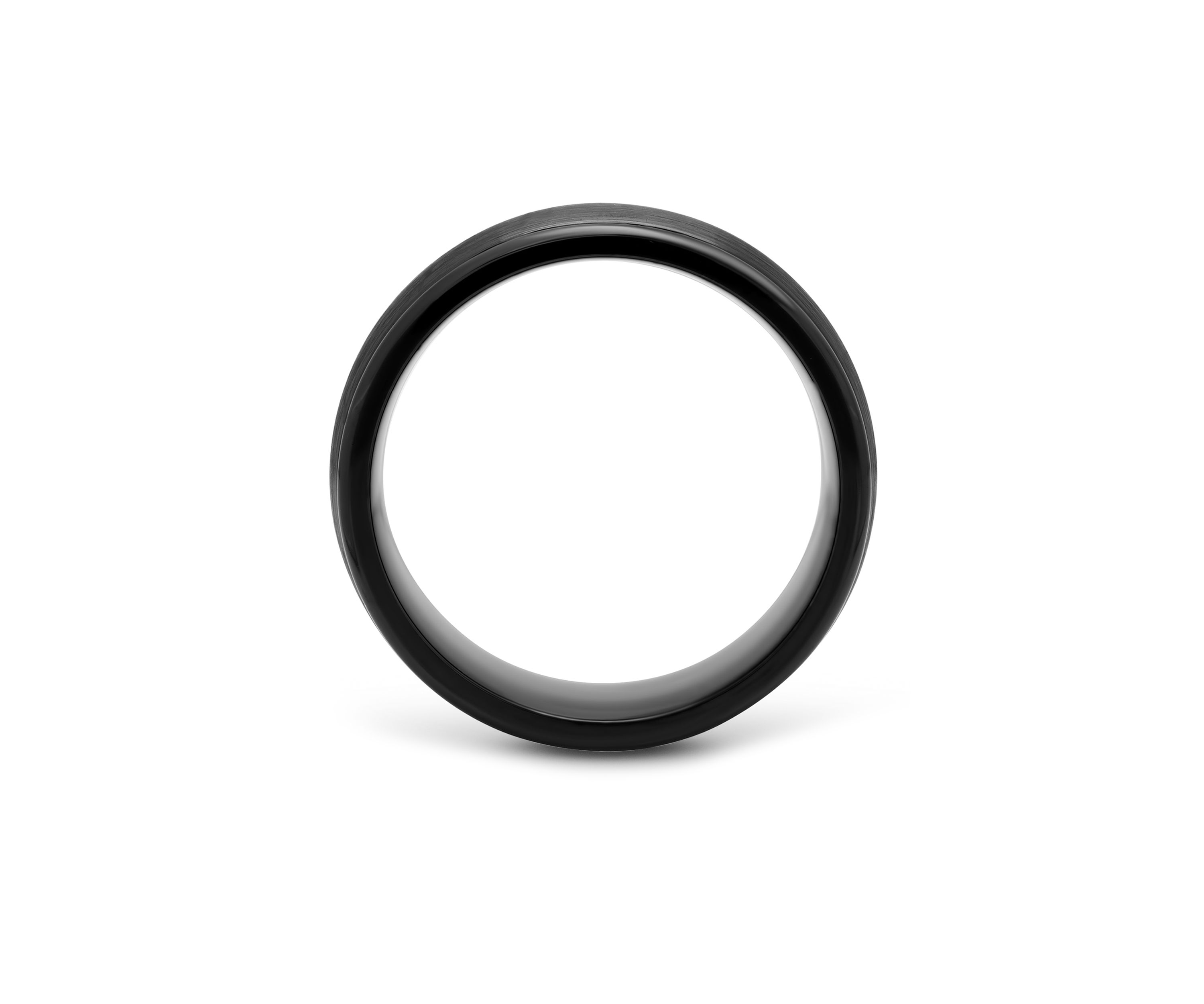 Domed Satin Finish Band in Black Cobalt