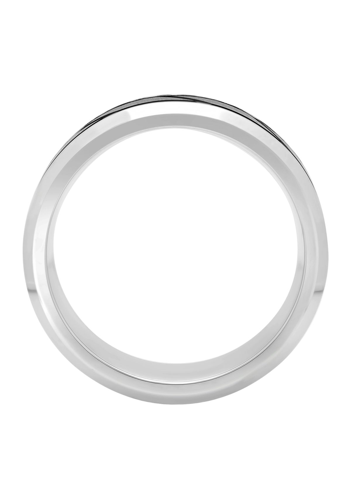 Grooved Satin Finish Band in Two-Tone Cobalt