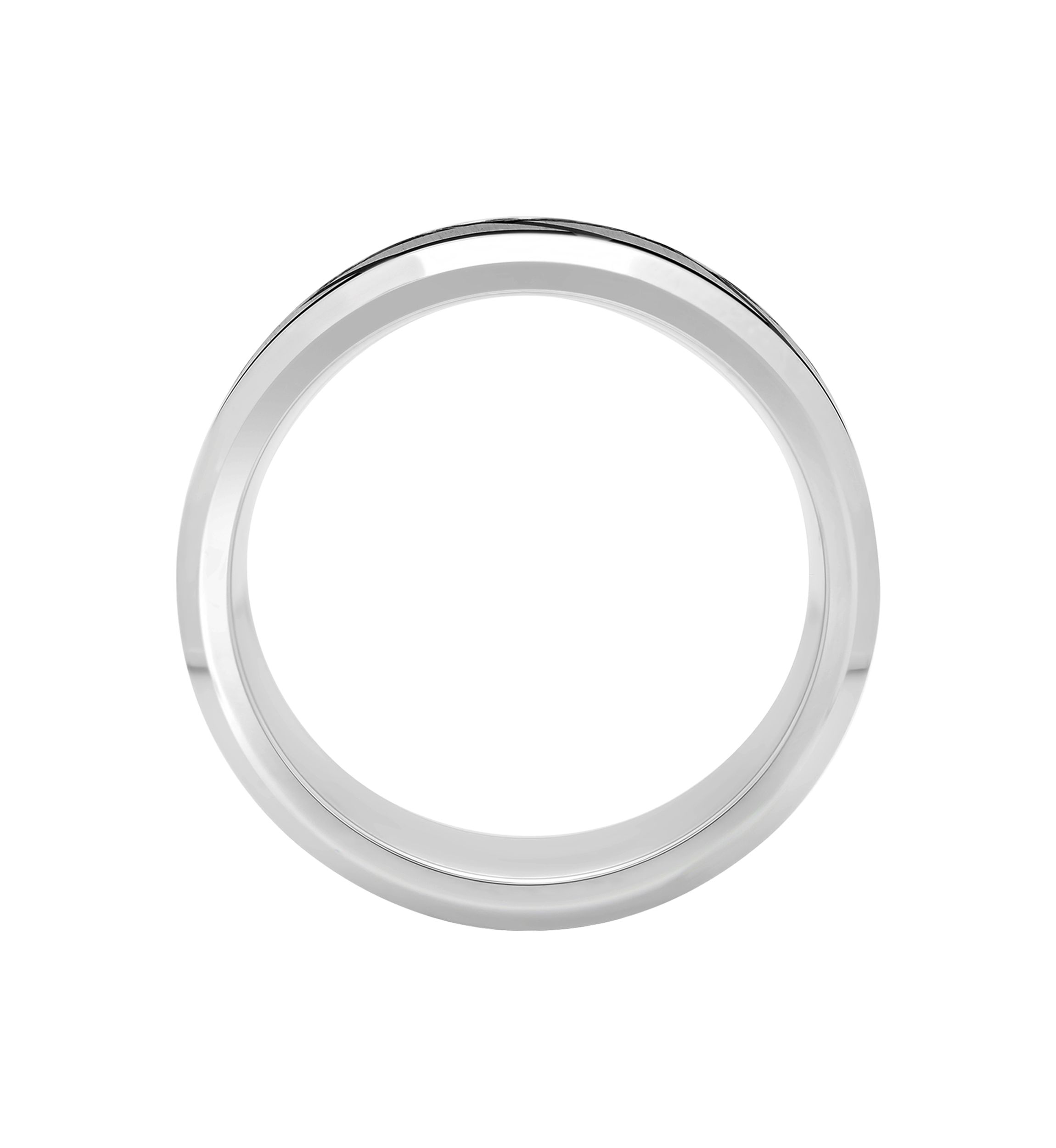 Grooved Satin Finish Band in Two-Tone Cobalt