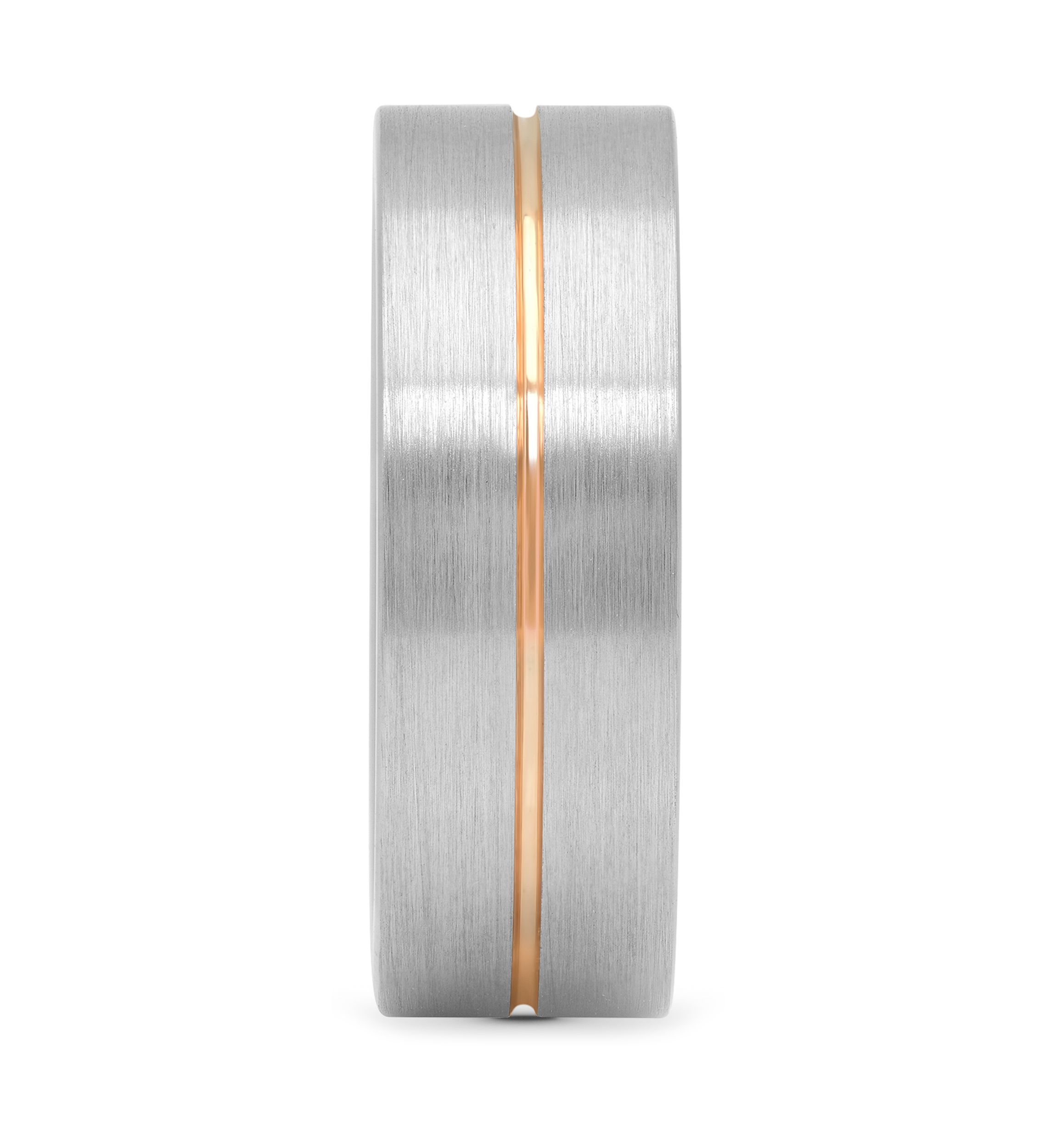 Satin Finish Rose-Tone Stripe Band in Cobalt