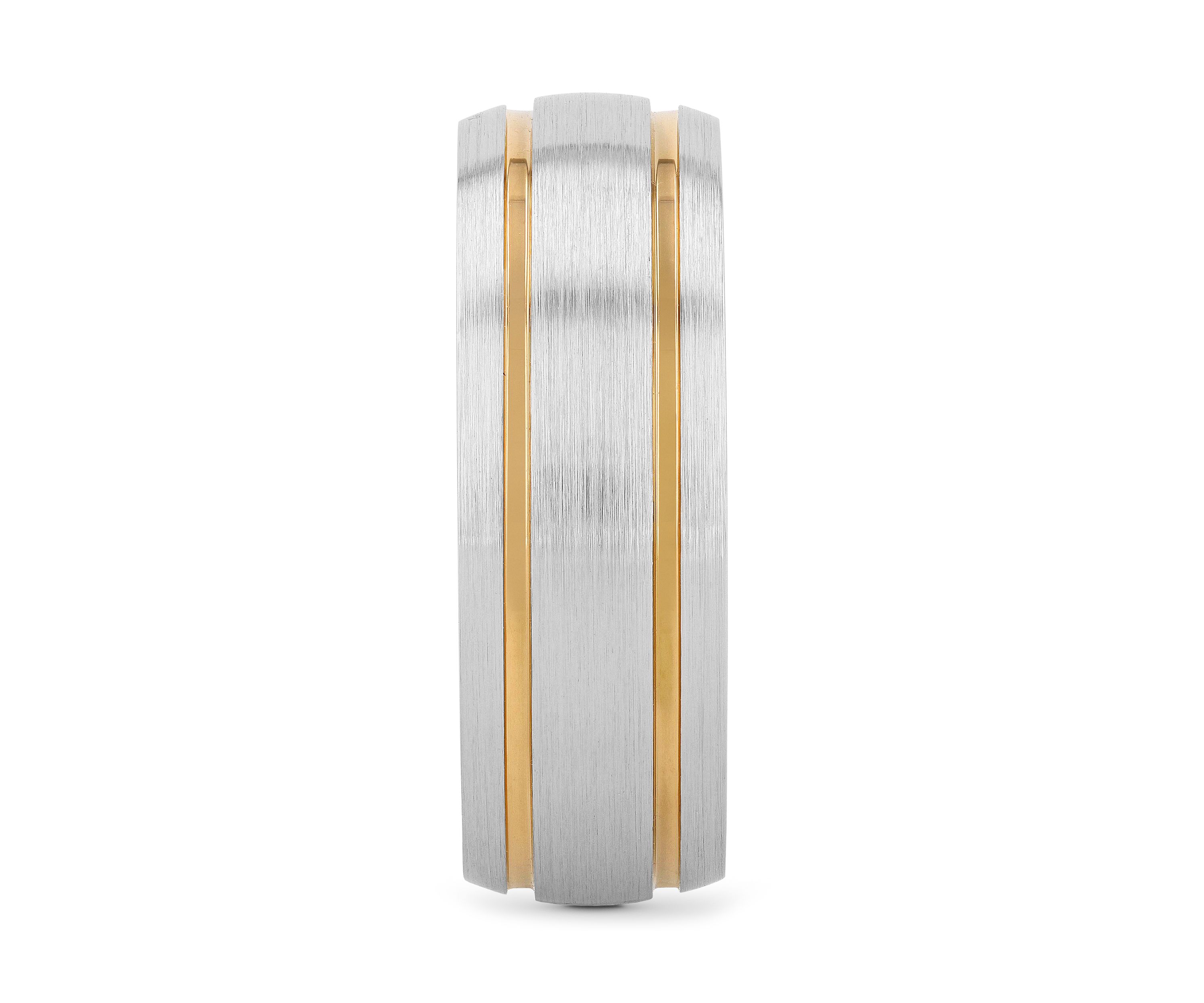 Satin Finish Gold-Tone Stripe Band in Cobalt