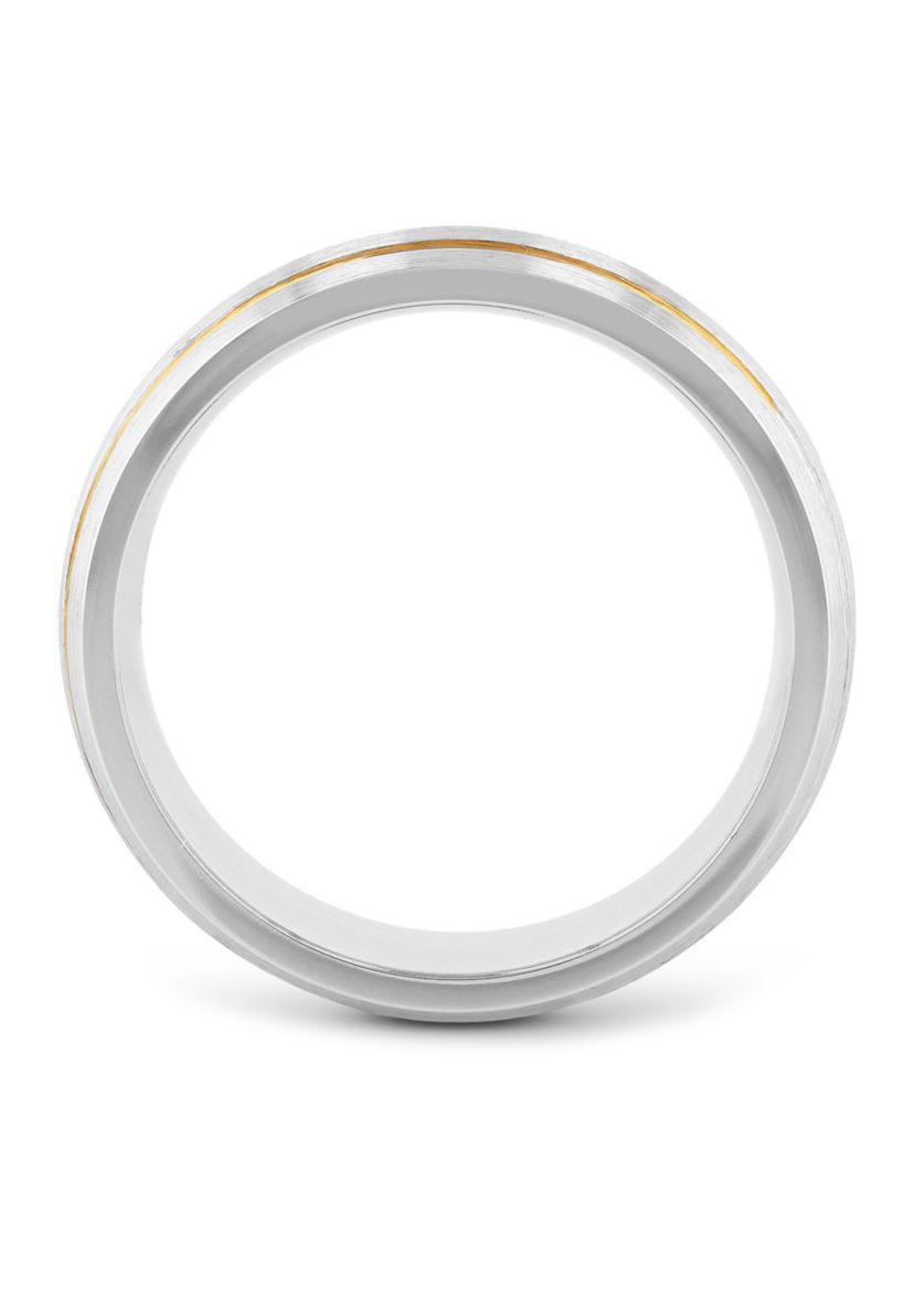 Satin Finish Gold-Tone Stripe Band in Cobalt