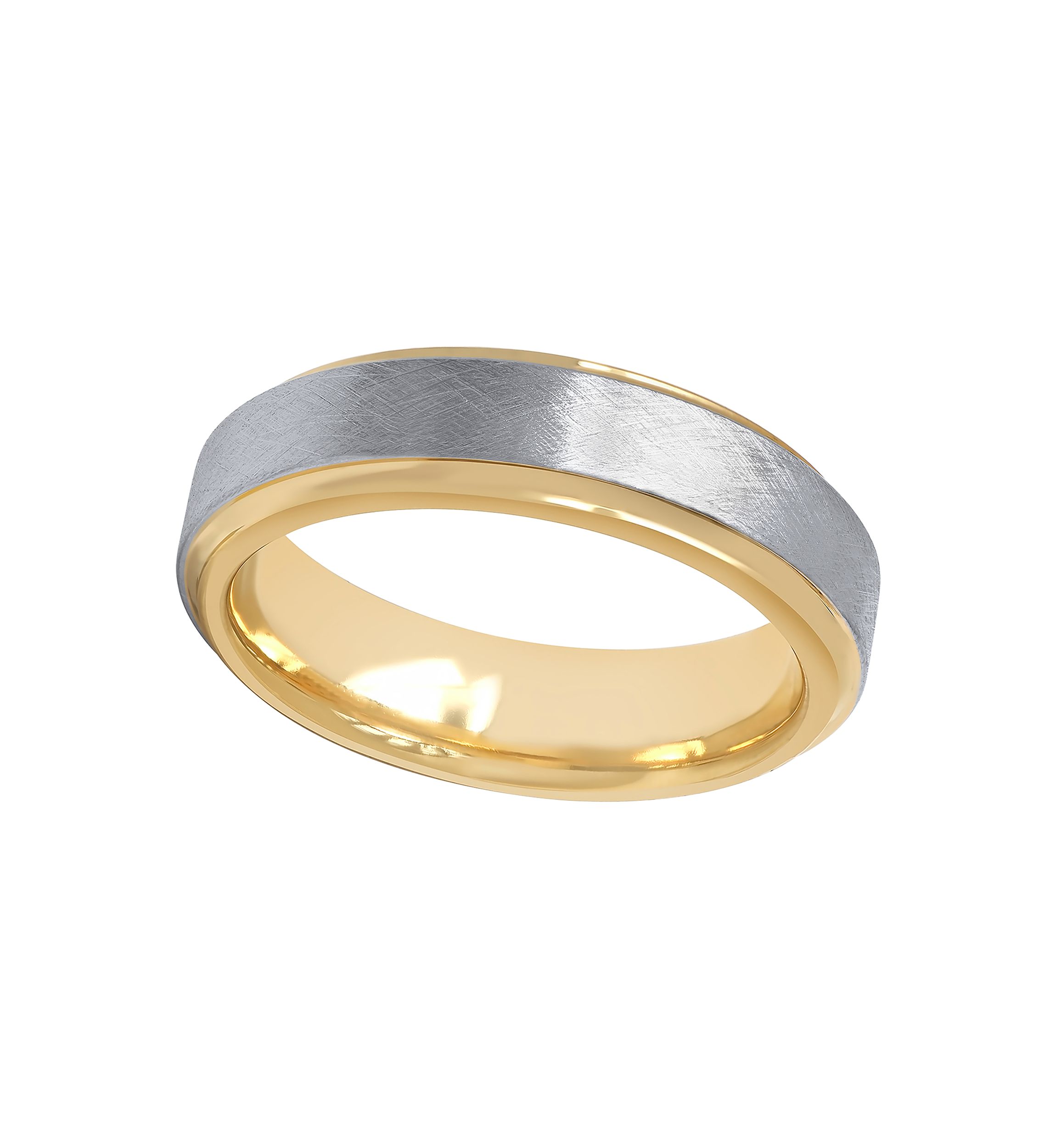 Brushed Step Edge Band in Two-Tone Cobalt