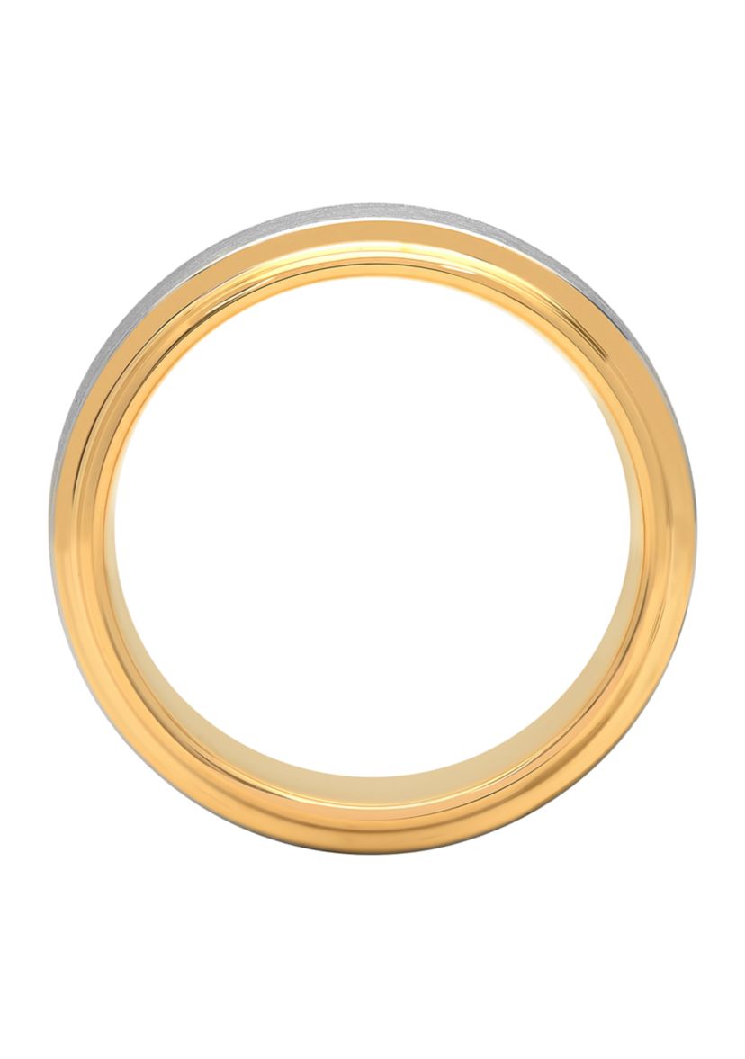 Brushed Step Edge Band in Two-Tone Cobalt