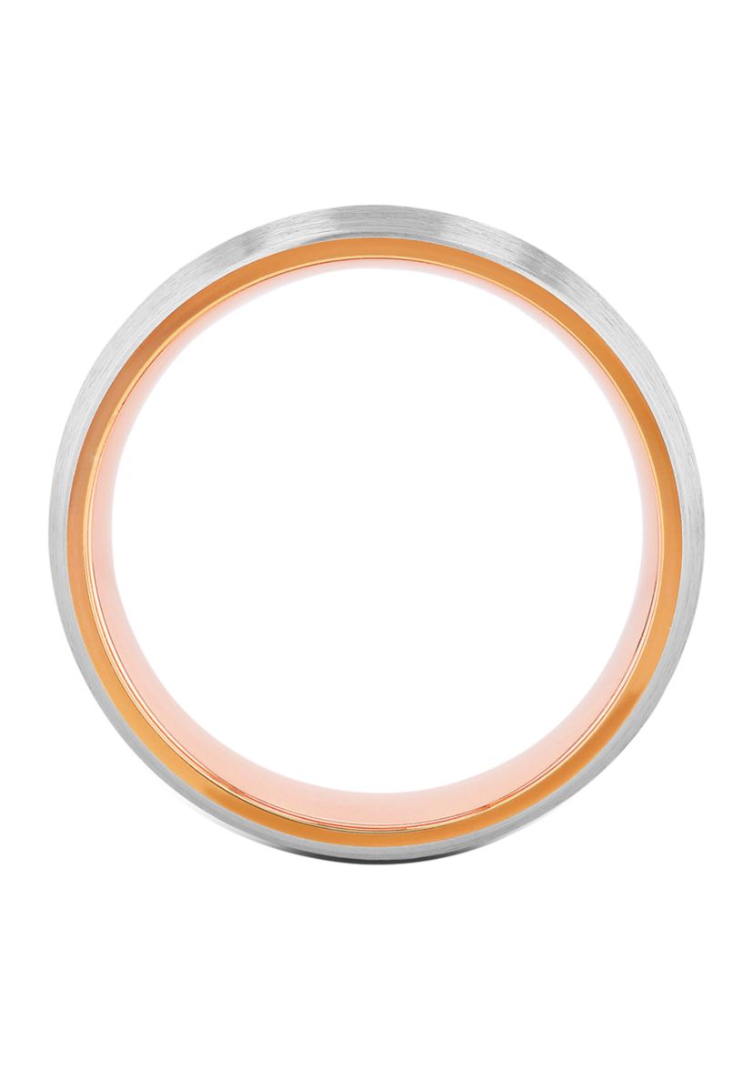 Satin Finish Rose-Tone Accent Band in Cobalt