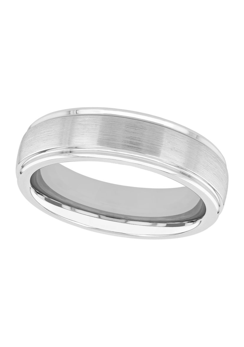 Grooved Satin Finish Band in Cobalt