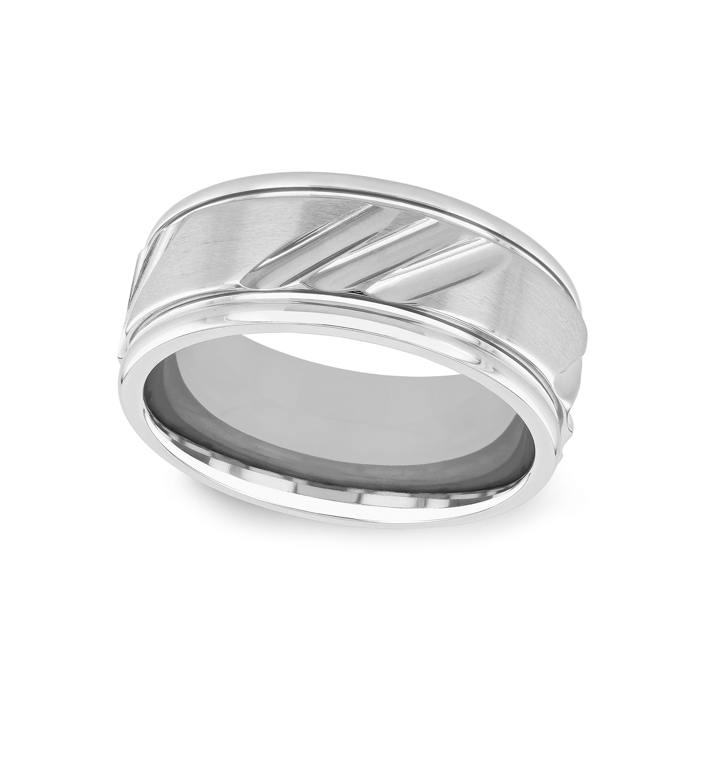 Grooved Satin Finish Band in Cobalt