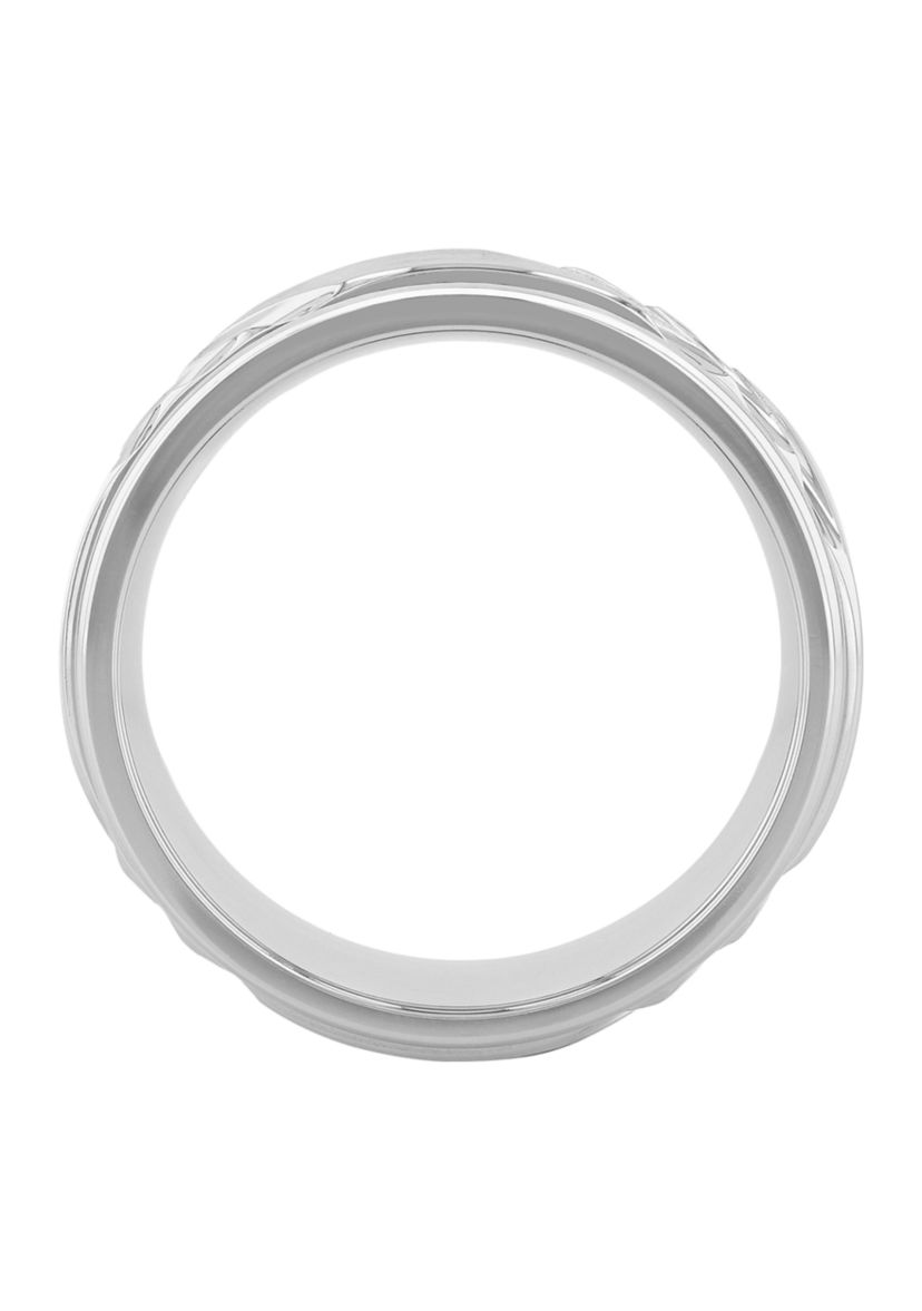 Grooved Satin Finish Band in Cobalt