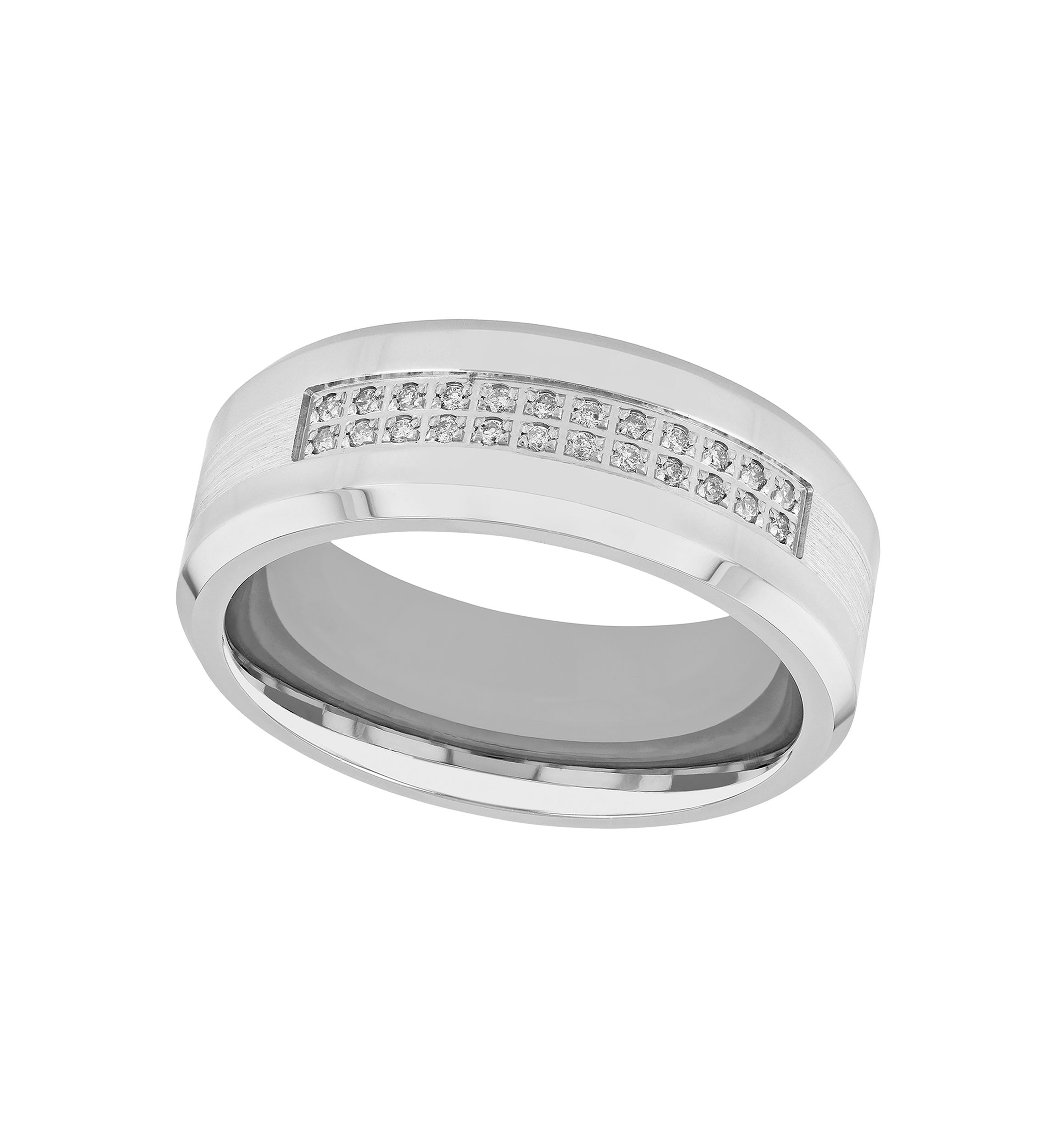 1/8 ct. t.w. Diamond Beveled Edge Band in Cobalt