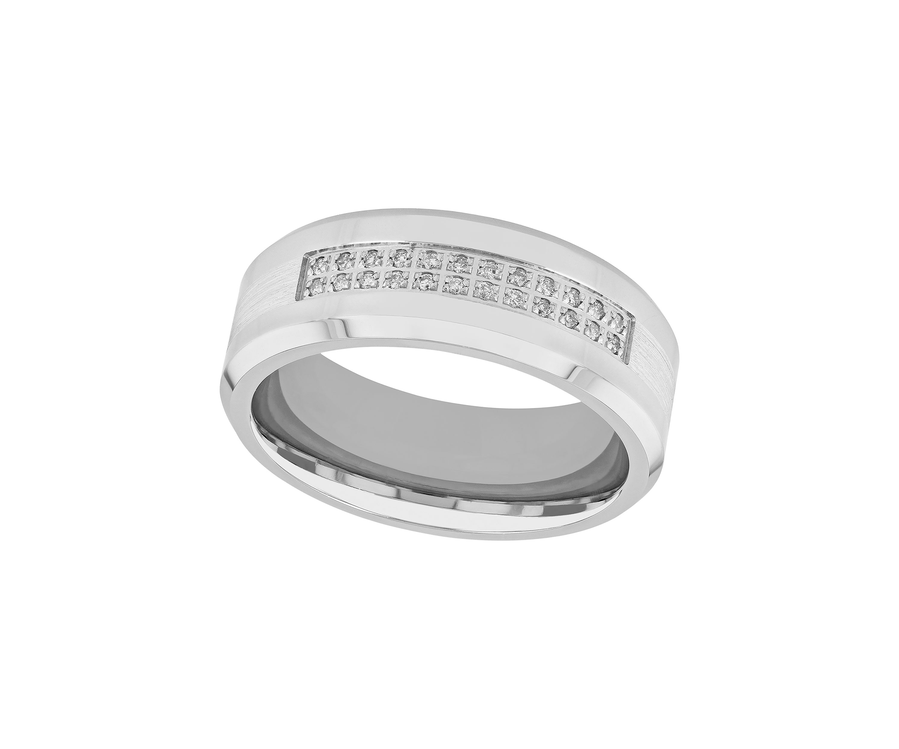 1/8 ct. t.w. Diamond Beveled Edge Band in Cobalt