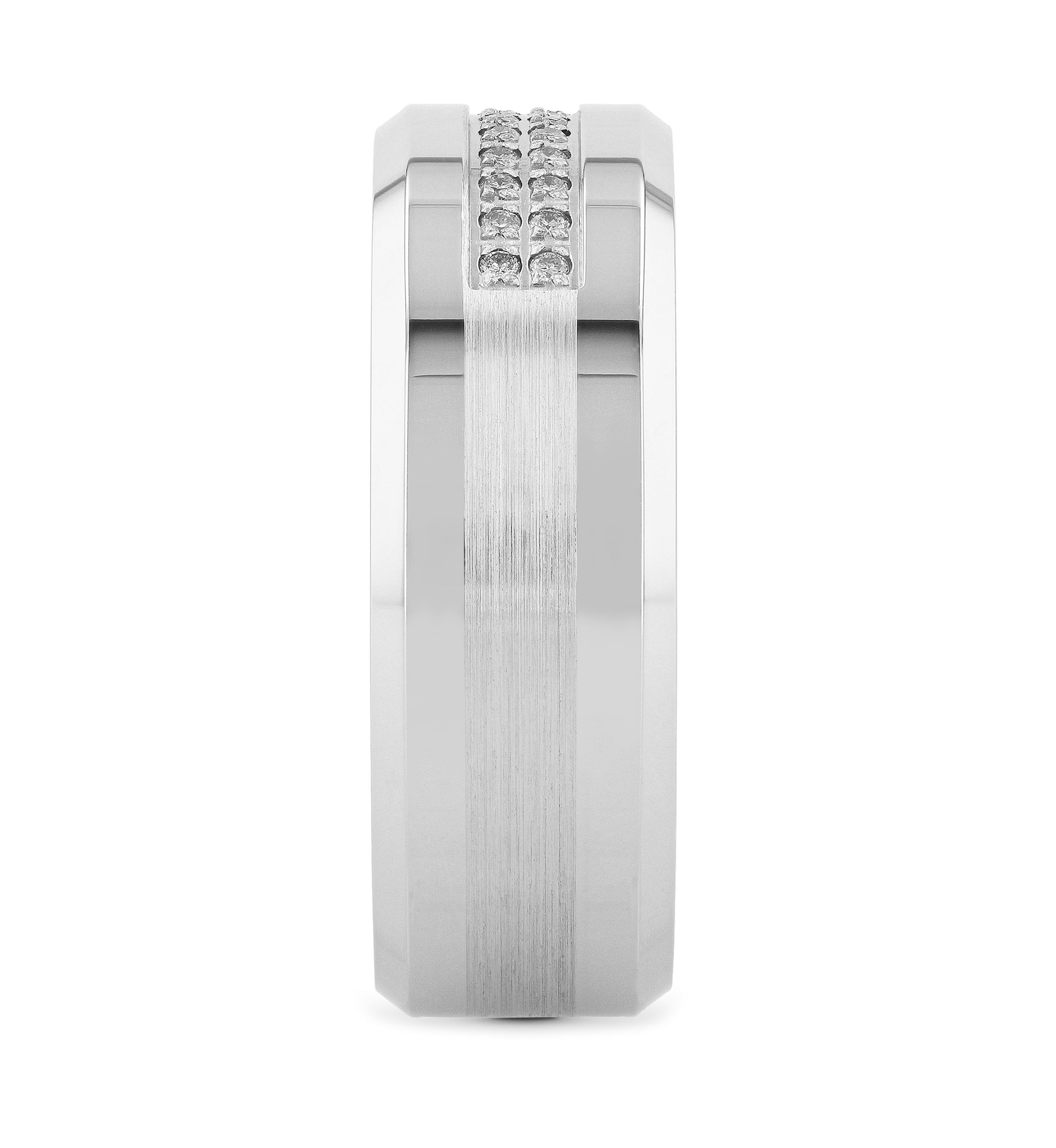 1/8 ct. t.w. Diamond Beveled Edge Band in Cobalt