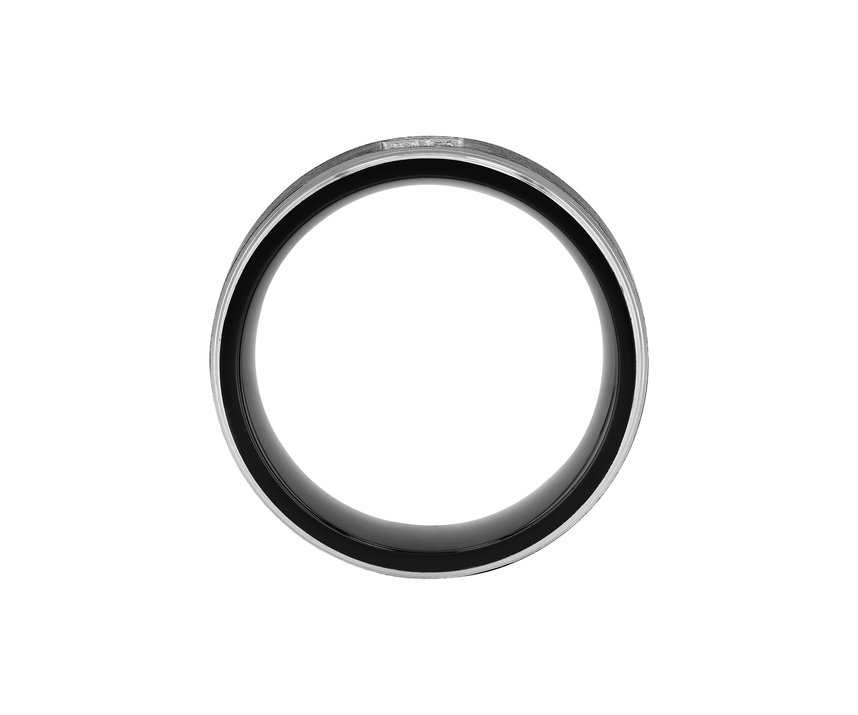 1/10 ct. t.w. Diamond Accent Brushed Step Edge Band in Black Cobalt