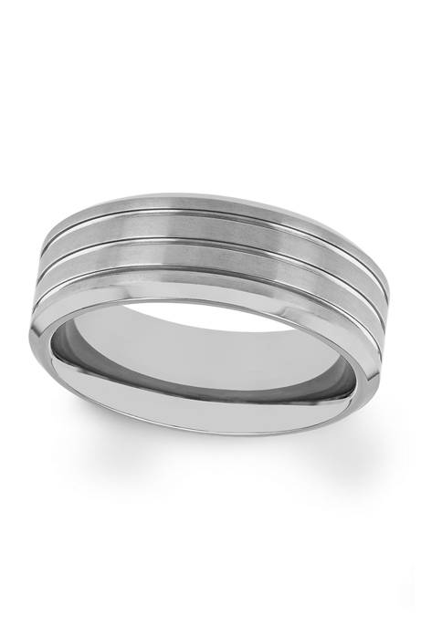 Triple Grooved Lightweight Band in Titanium