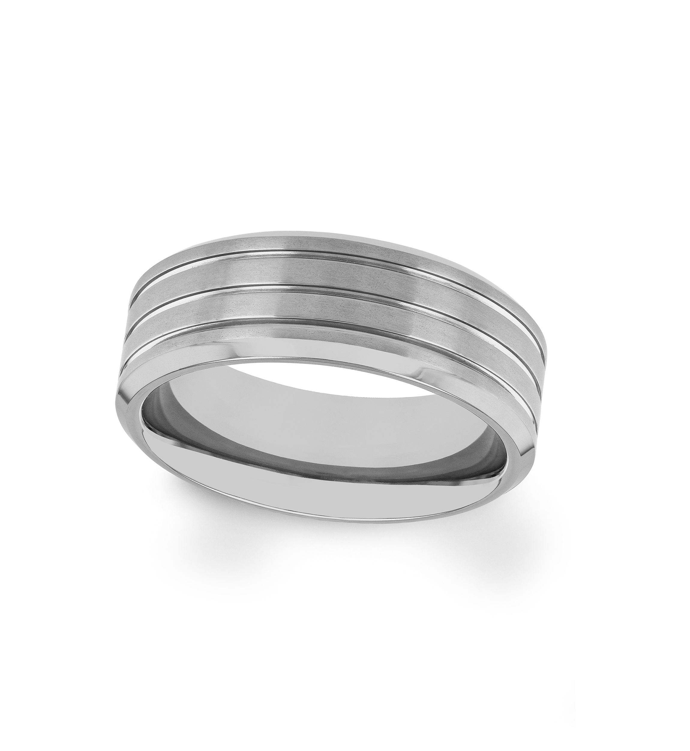 Triple Grooved Lightweight Band in Titanium