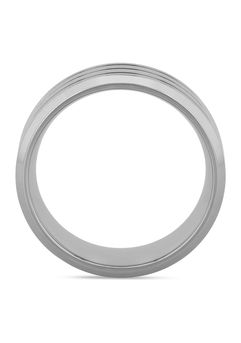 Triple Grooved Lightweight Band in Titanium