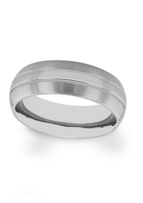 Belk & Co. Grooved Lightweight Band in Titanium
