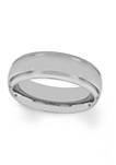 Grooved Polished Finish Lightweight Band in Titanium