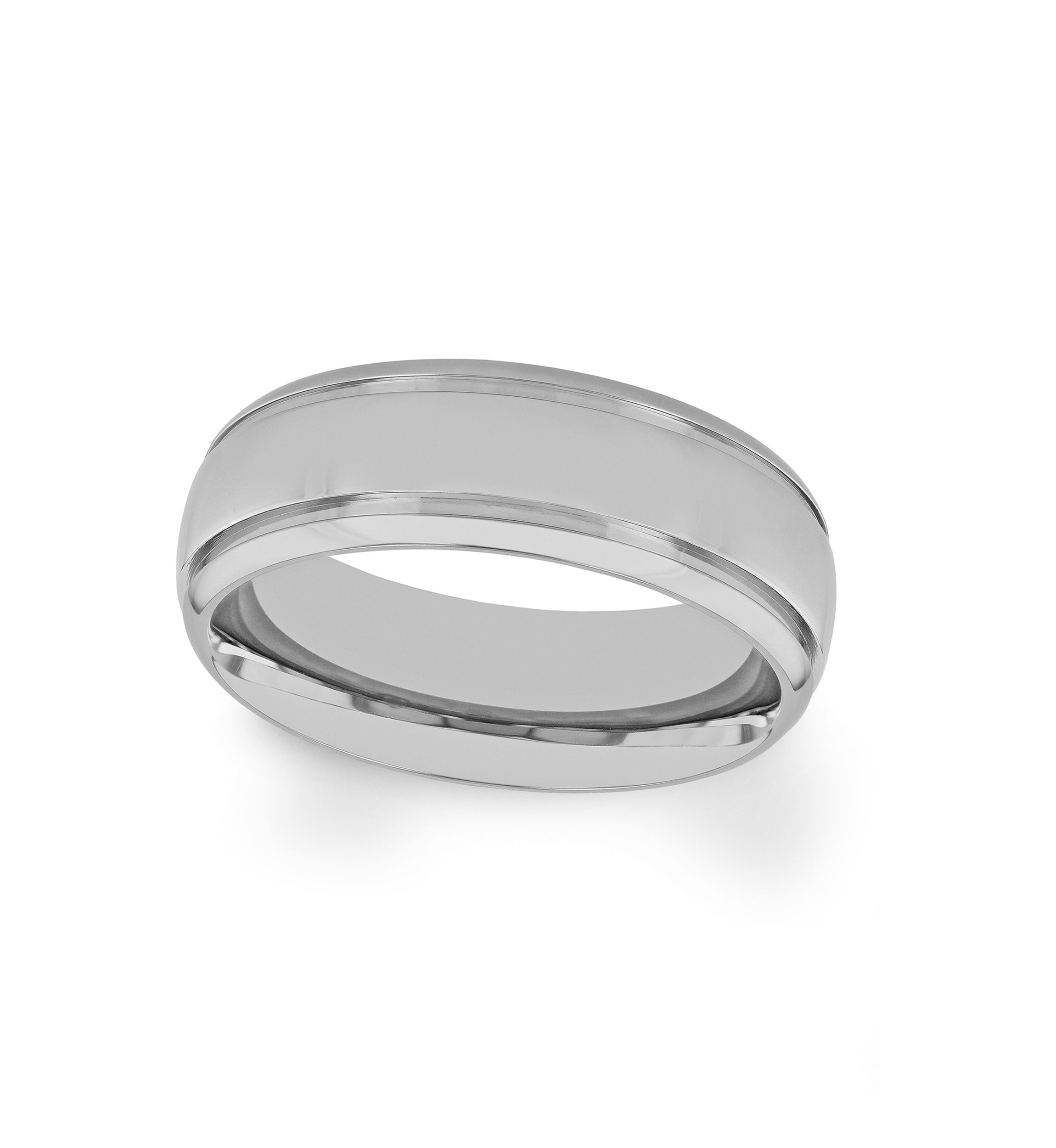 Grooved Polished Finish Lightweight Band in Titanium