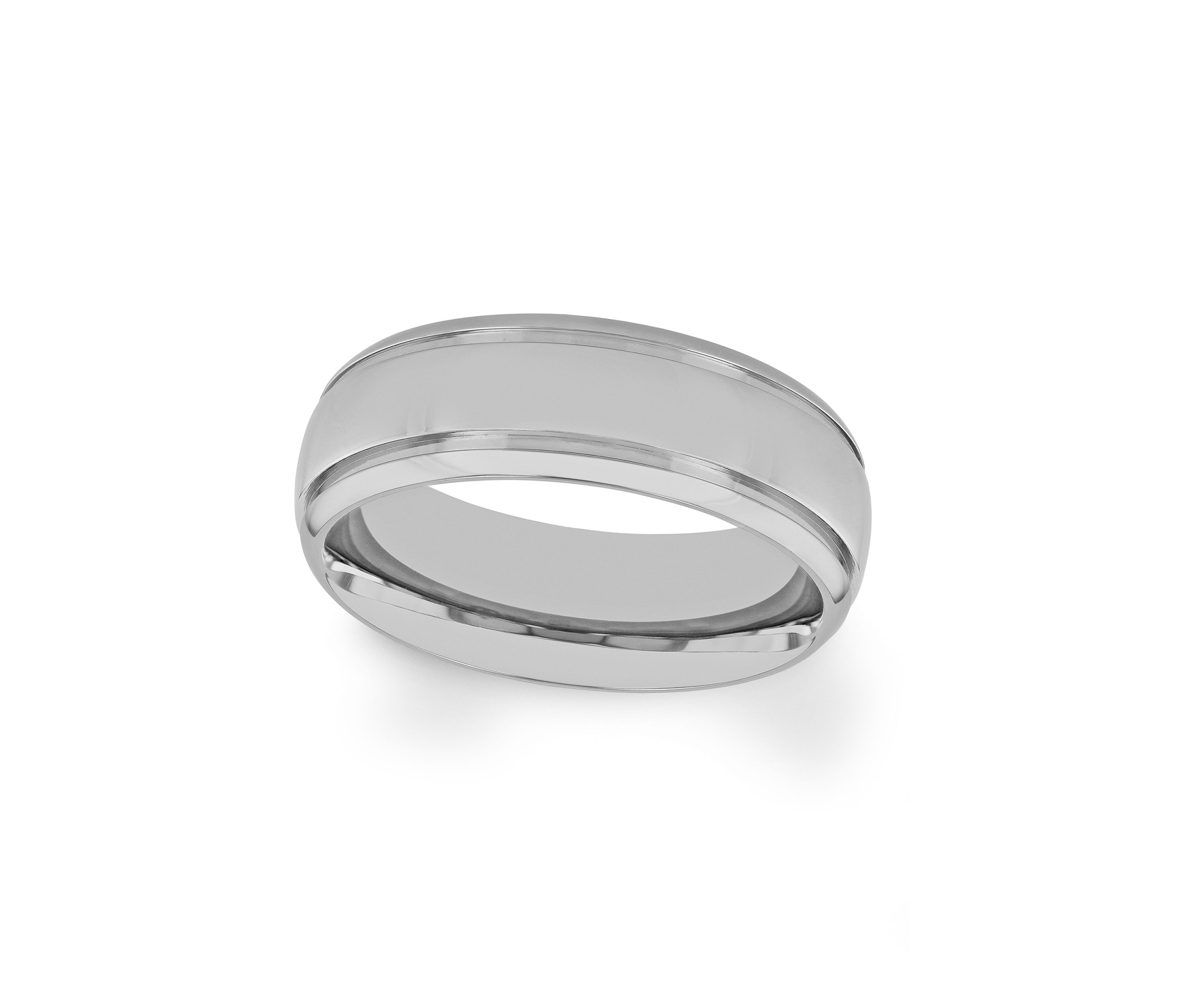 Grooved Polished Finish Lightweight Band in Titanium