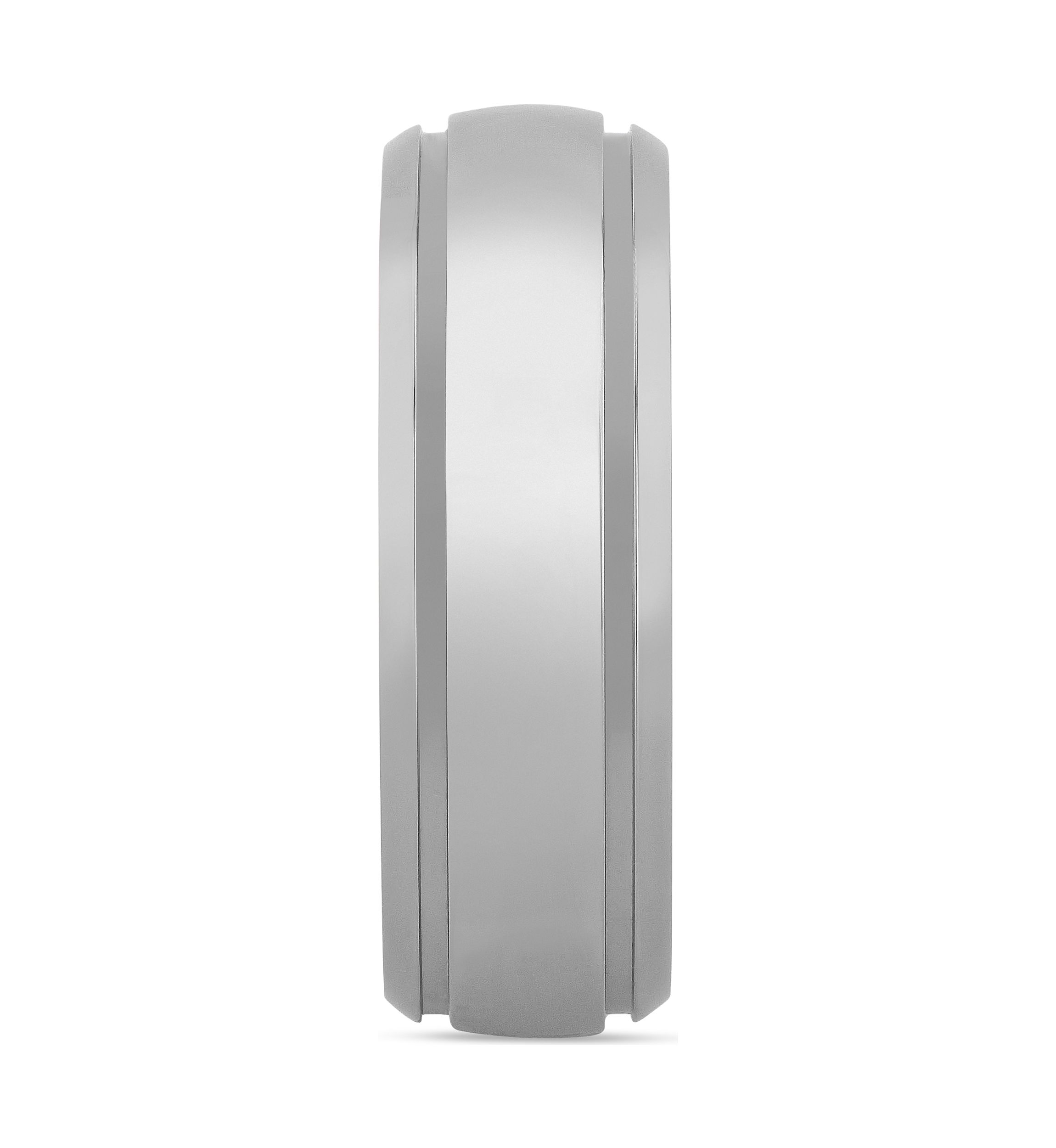 Grooved Polished Finish Lightweight Band in Titanium