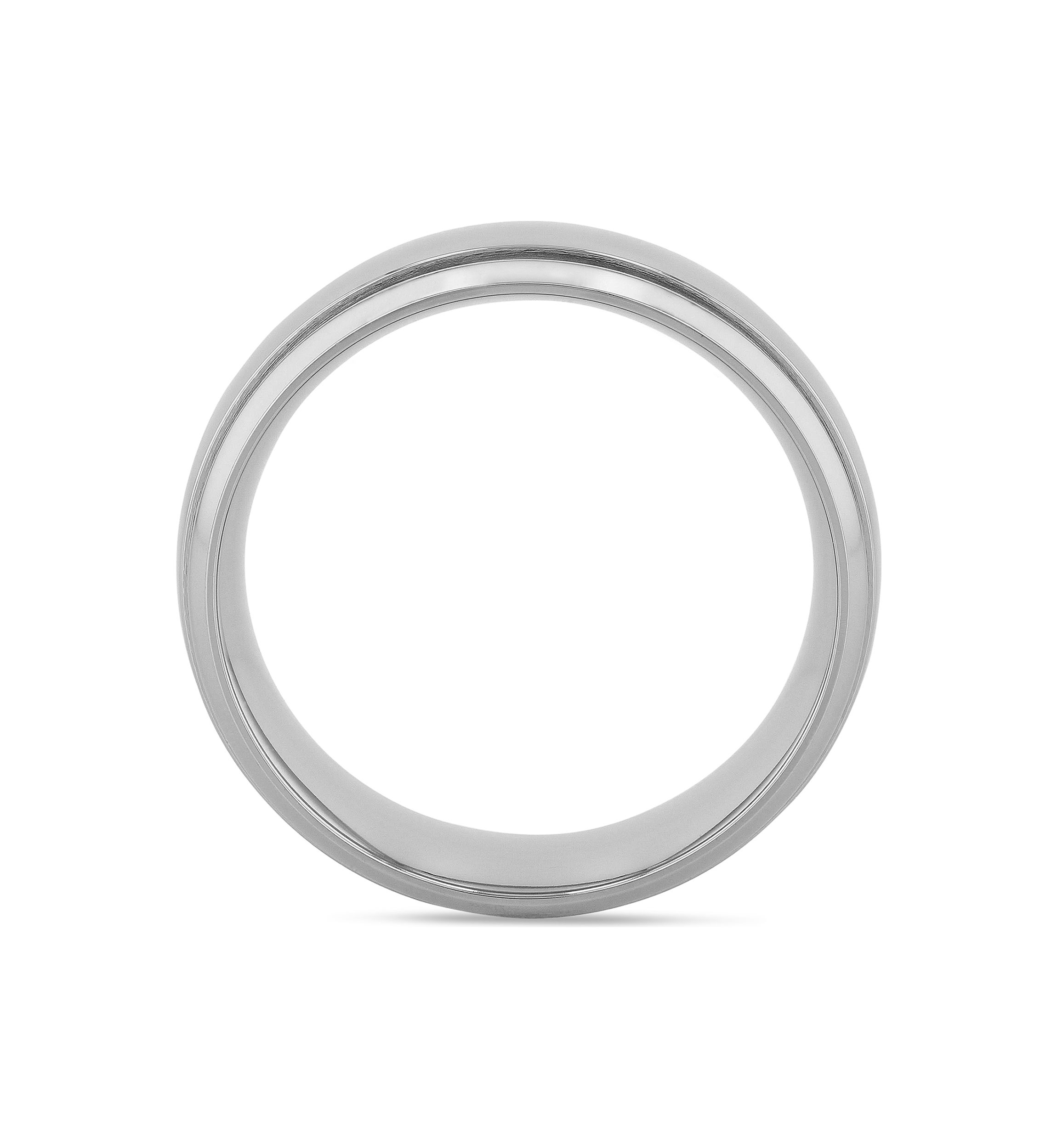 Grooved Polished Finish Lightweight Band in Titanium
