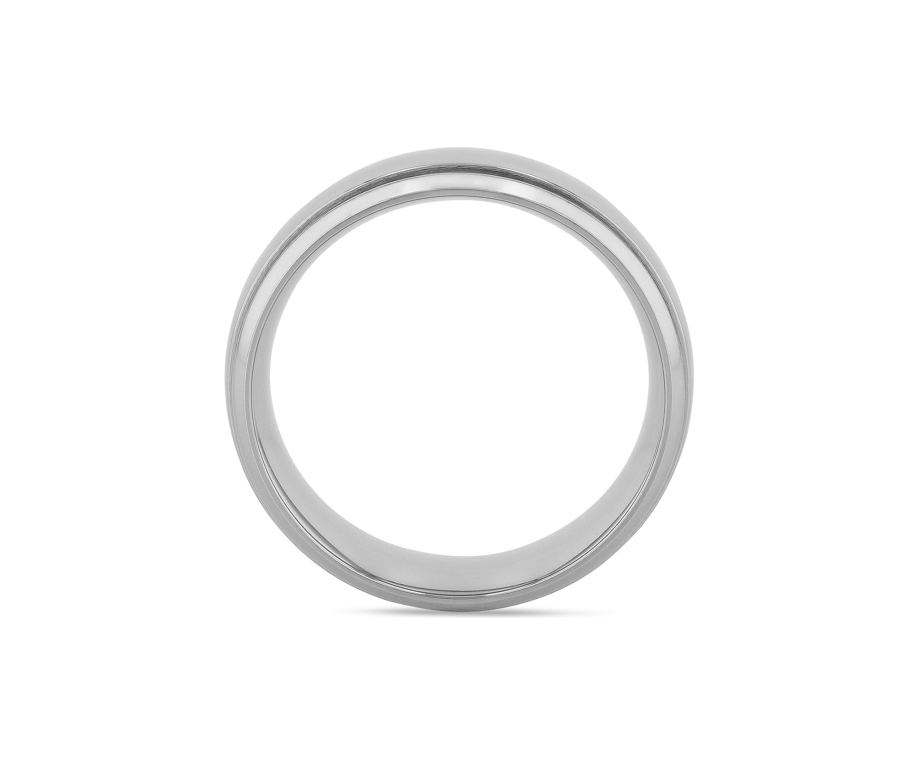 Grooved Polished Finish Lightweight Band in Titanium