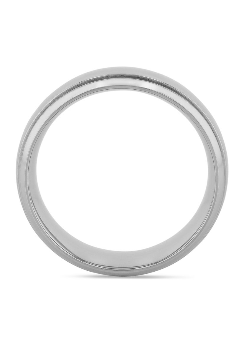 Grooved Polished Finish Lightweight Band in Titanium