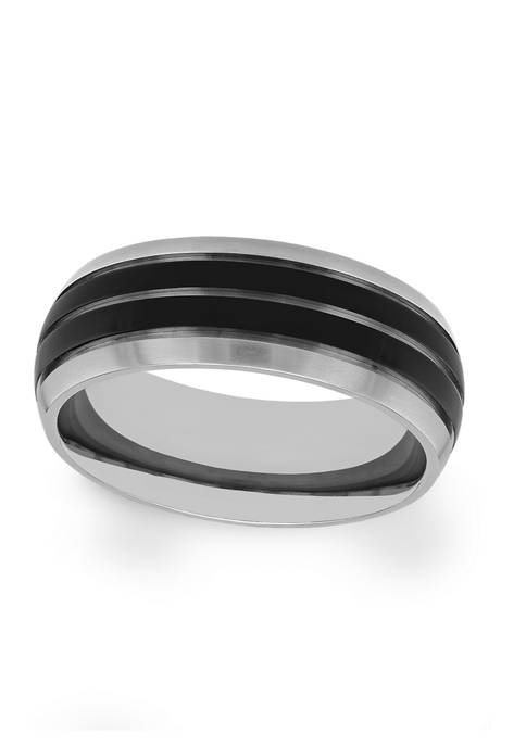 Grooved Lightweight Band in Two-Tone Titanium