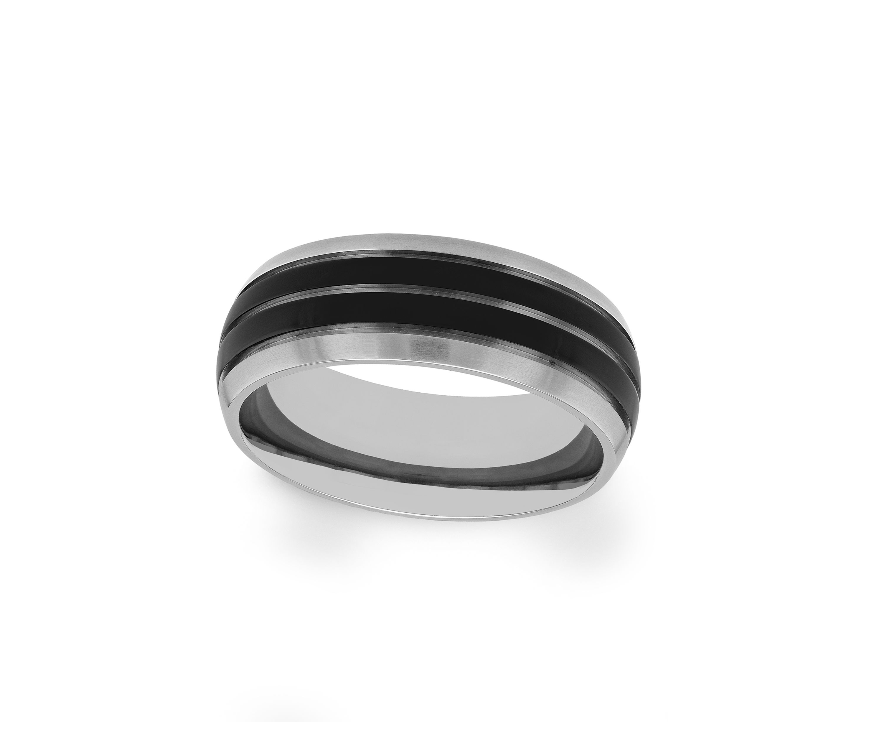 Grooved Lightweight Band in Two-Tone Titanium