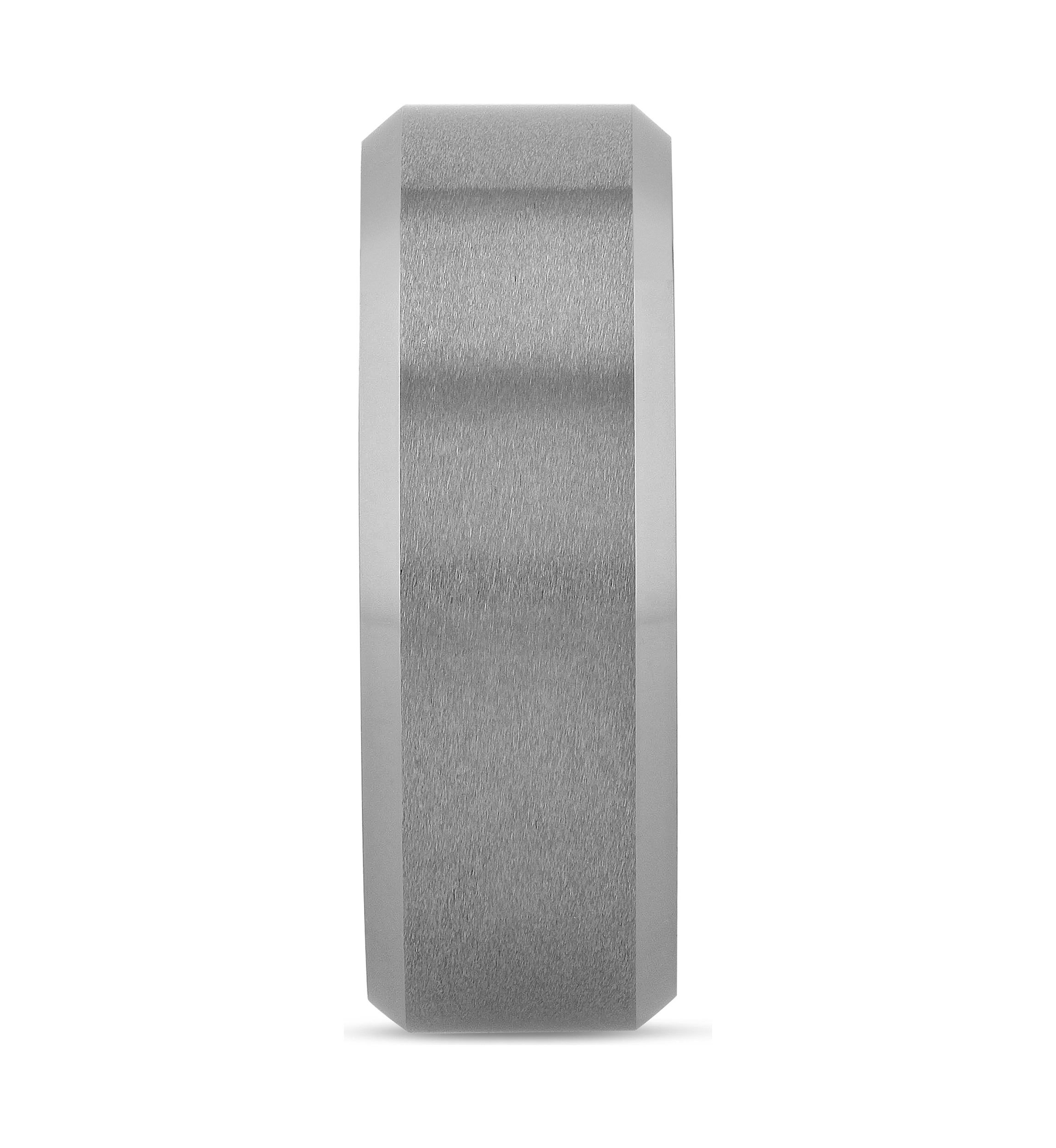 Satin Finish Beveled Edge Band in Tantalum
