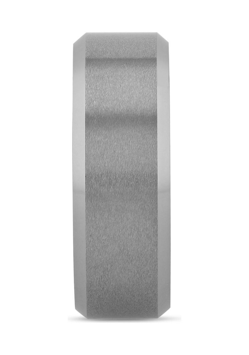 Satin Finish Beveled Edge Band in Tantalum