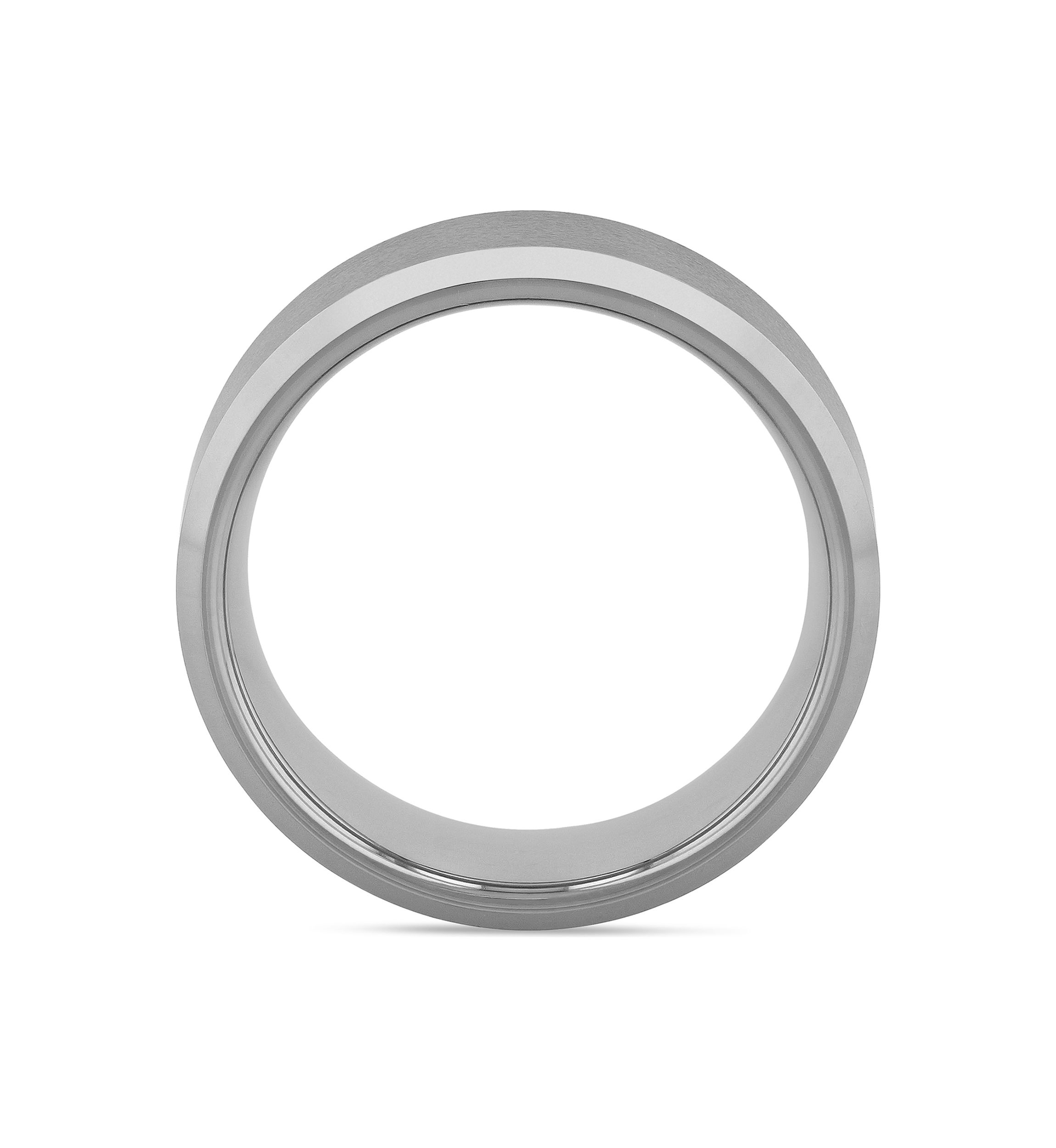 Satin Finish Beveled Edge Band in Tantalum